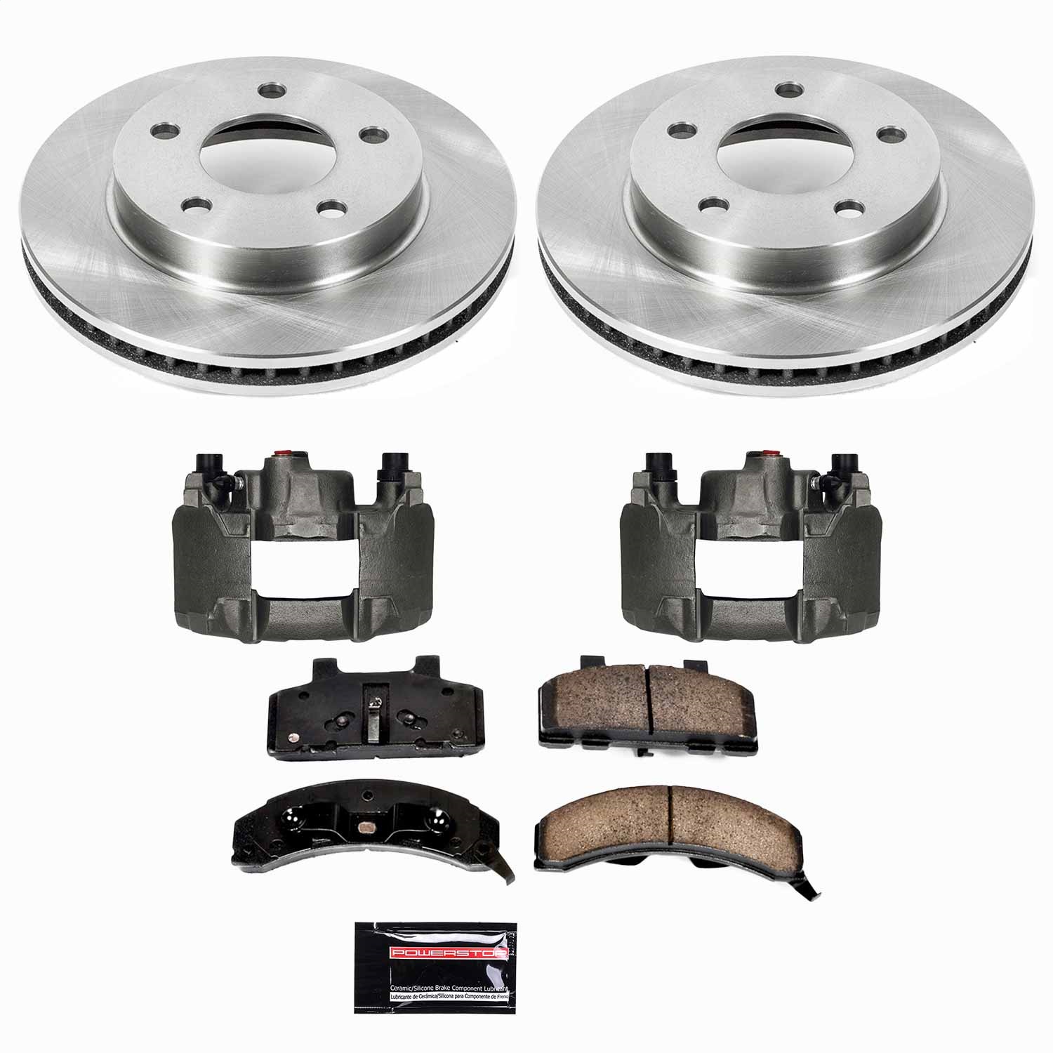 Power Stop - KCOE1487 - Front - Disc Brake Pad/Caliper and Rotor Kit