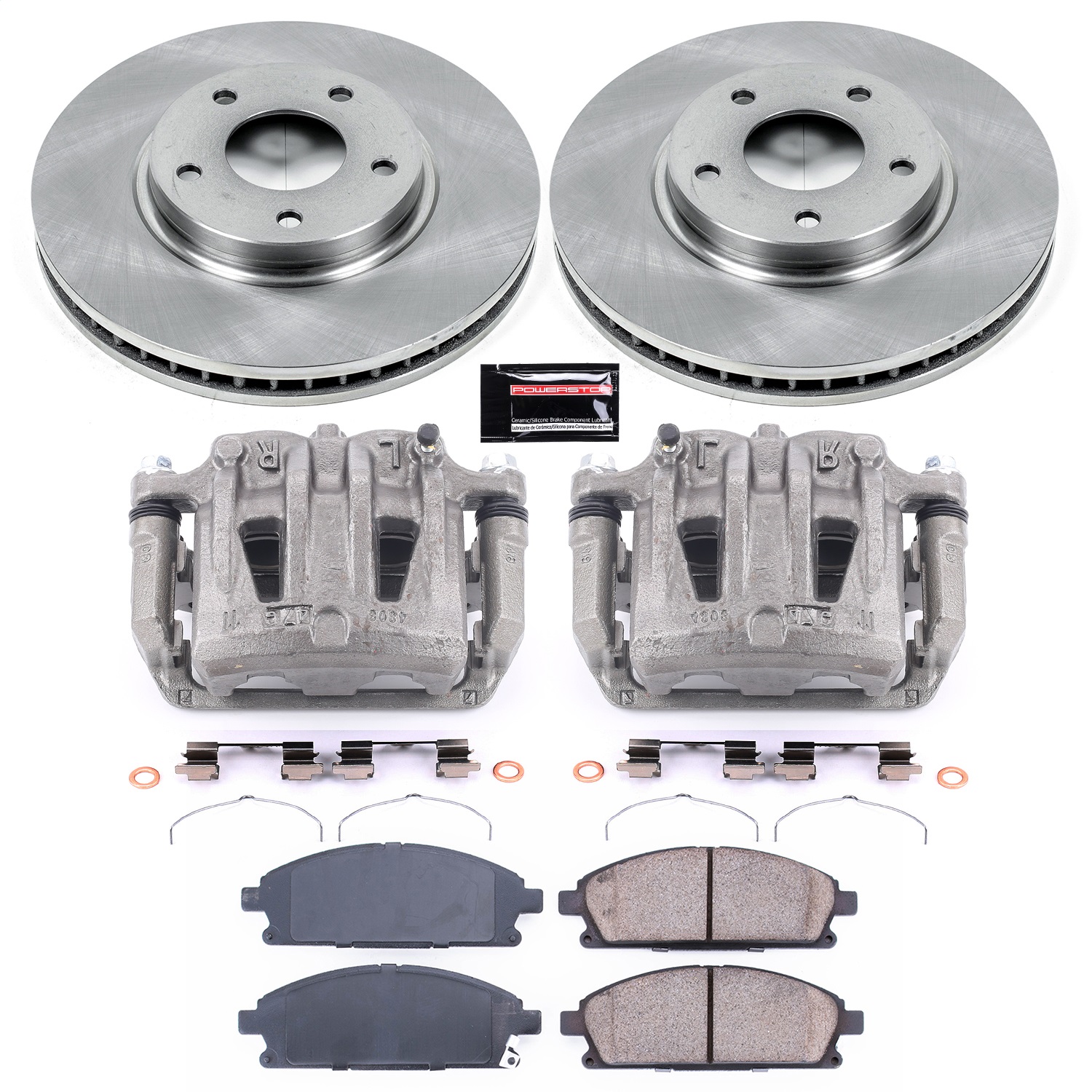 Power Stop - KCOE150 - Front - Disc Brake Pad/Caliper and Rotor Kit
