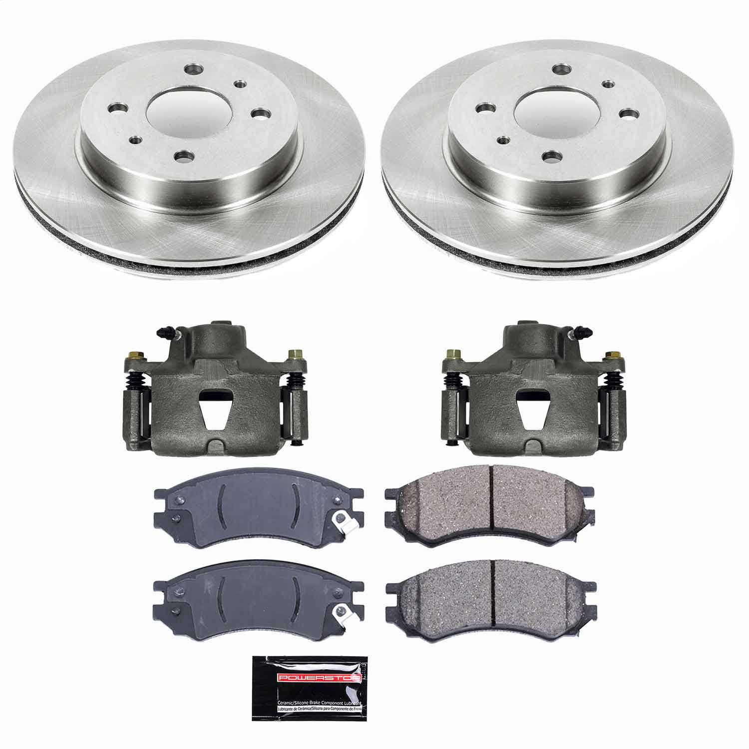 Power Stop - KCOE1515 - Front - Disc Brake Pad/Caliper and Rotor Kit