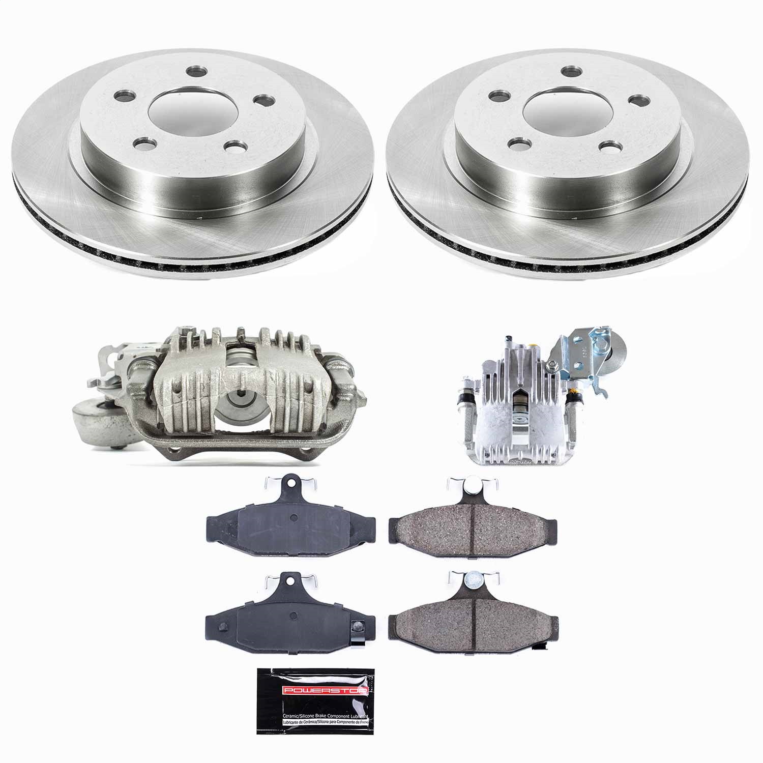 Power Stop - KCOE1531 - Rear - Disc Brake Pad/Caliper and Rotor Kit