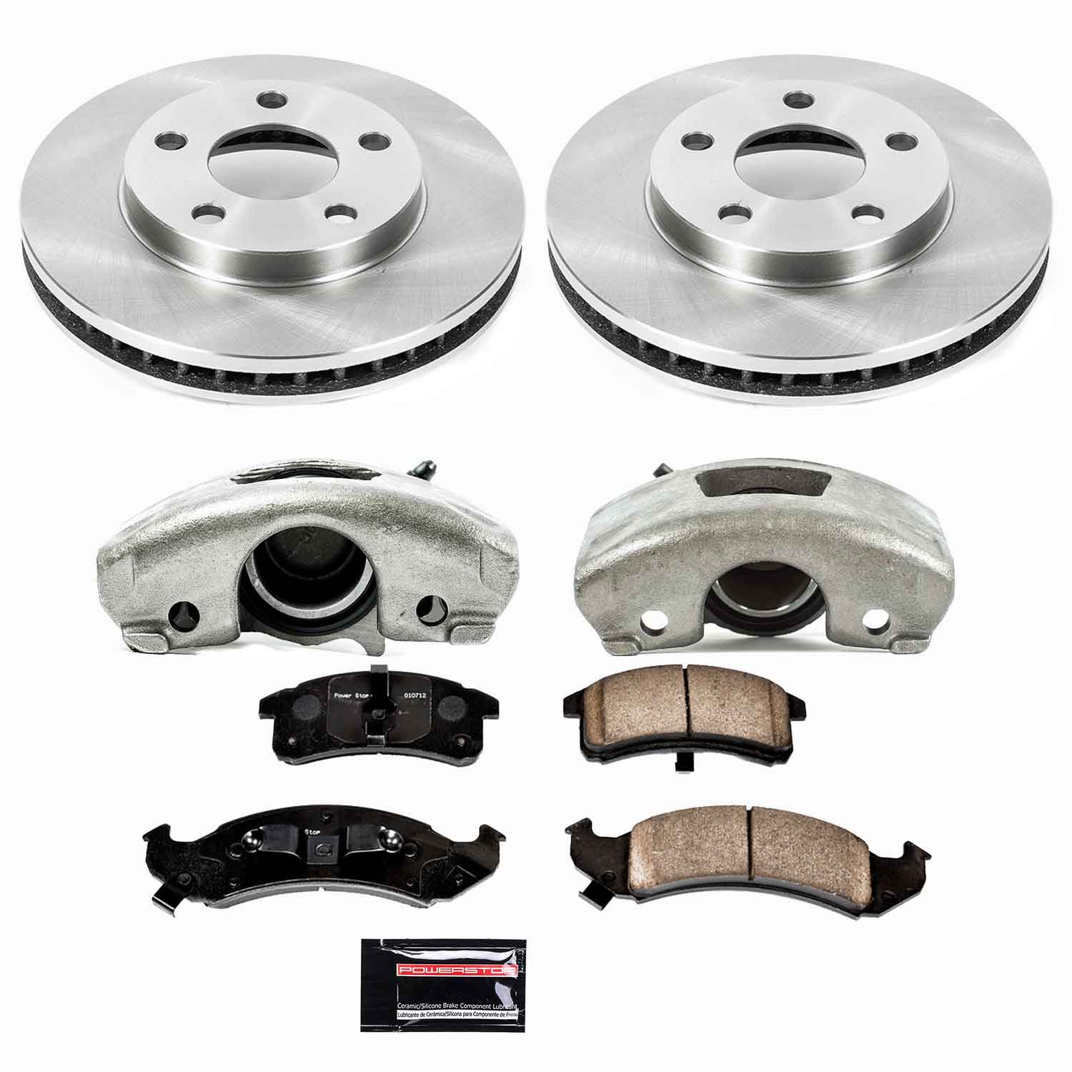 Power Stop - KCOE1534 - Front - Disc Brake Pad/Caliper and Rotor Kit