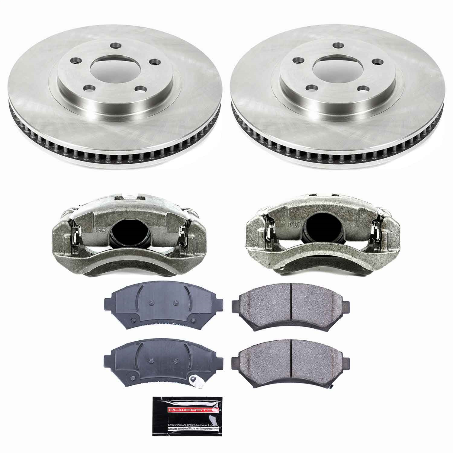 Power Stop - KCOE1542 - Front - Disc Brake Pad/Caliper and Rotor Kit