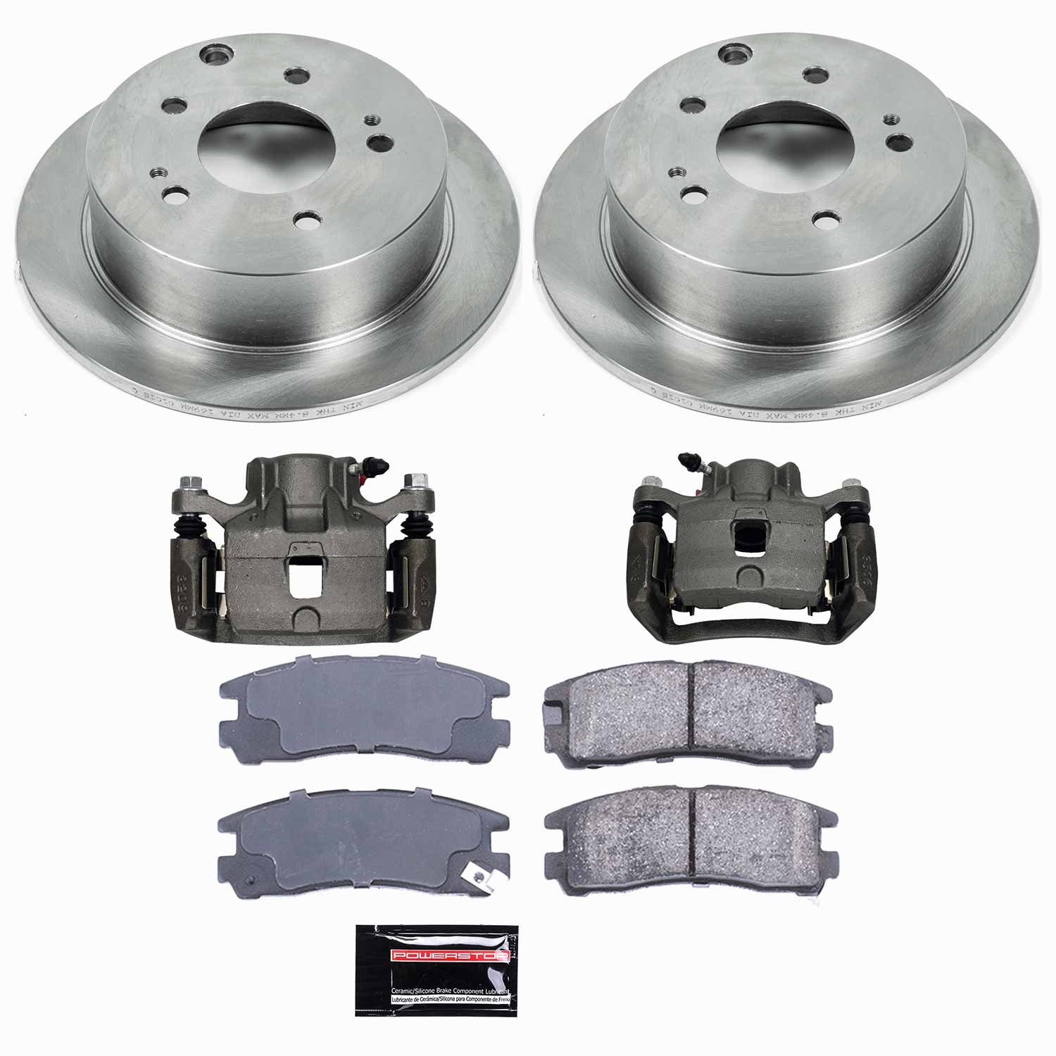 Power Stop - KCOE155 - Rear - Disc Brake Pad/Caliper and Rotor Kit