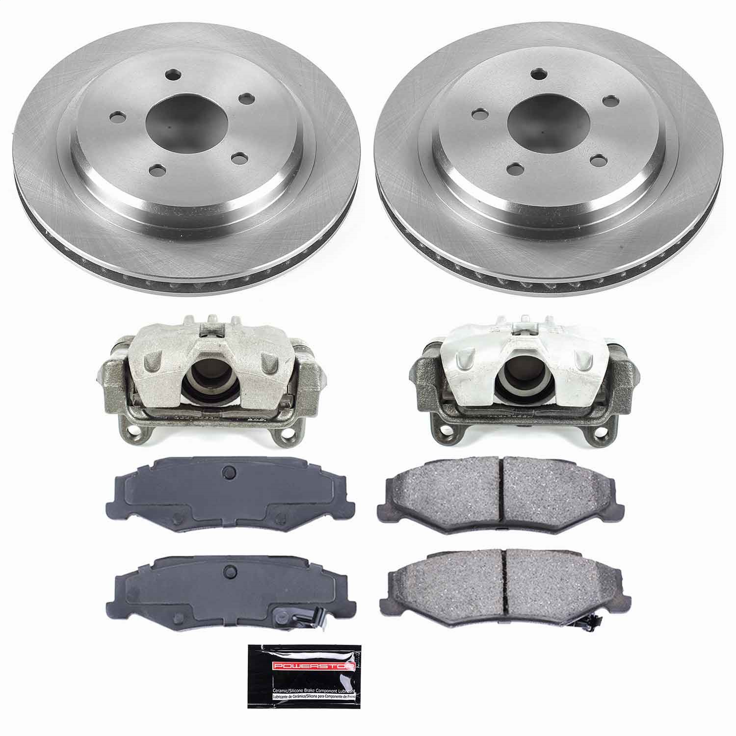 Power Stop - KCOE1563 - Rear - Disc Brake Pad/Caliper and Rotor Kit