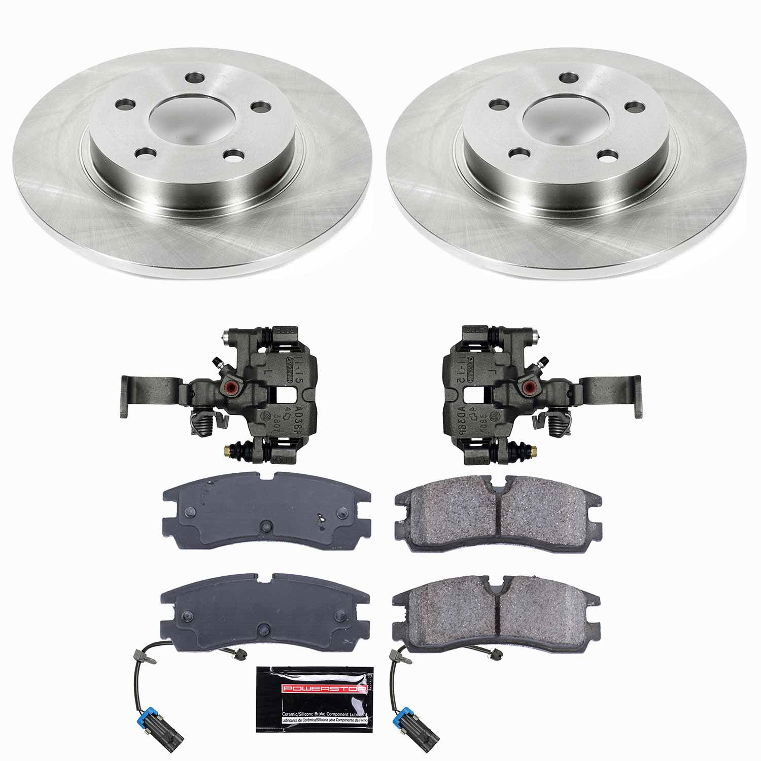 Power Stop - KCOE1567 - Rear - Disc Brake Pad/Caliper and Rotor Kit