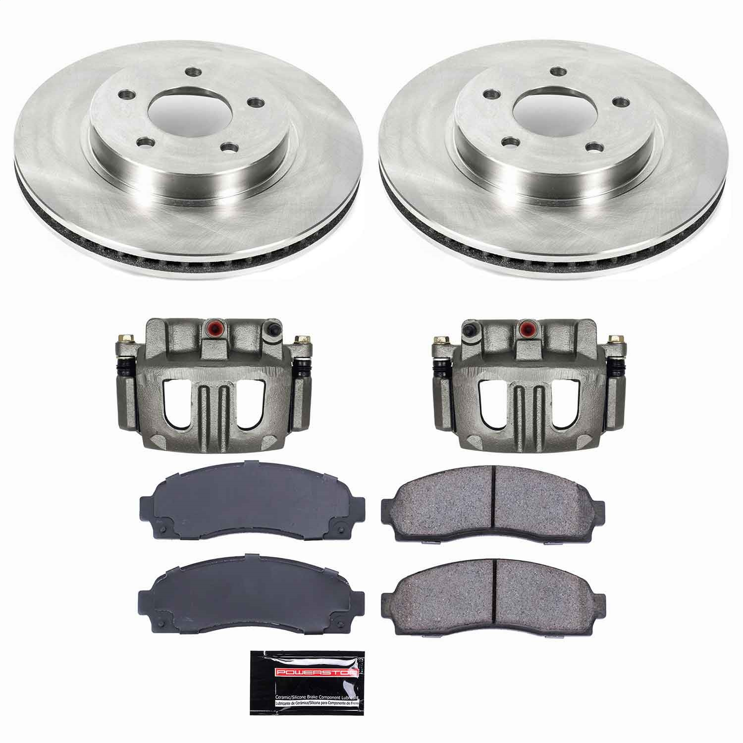 Power Stop - KCOE1576A - Front - Disc Brake Pad/Caliper and Rotor Kit