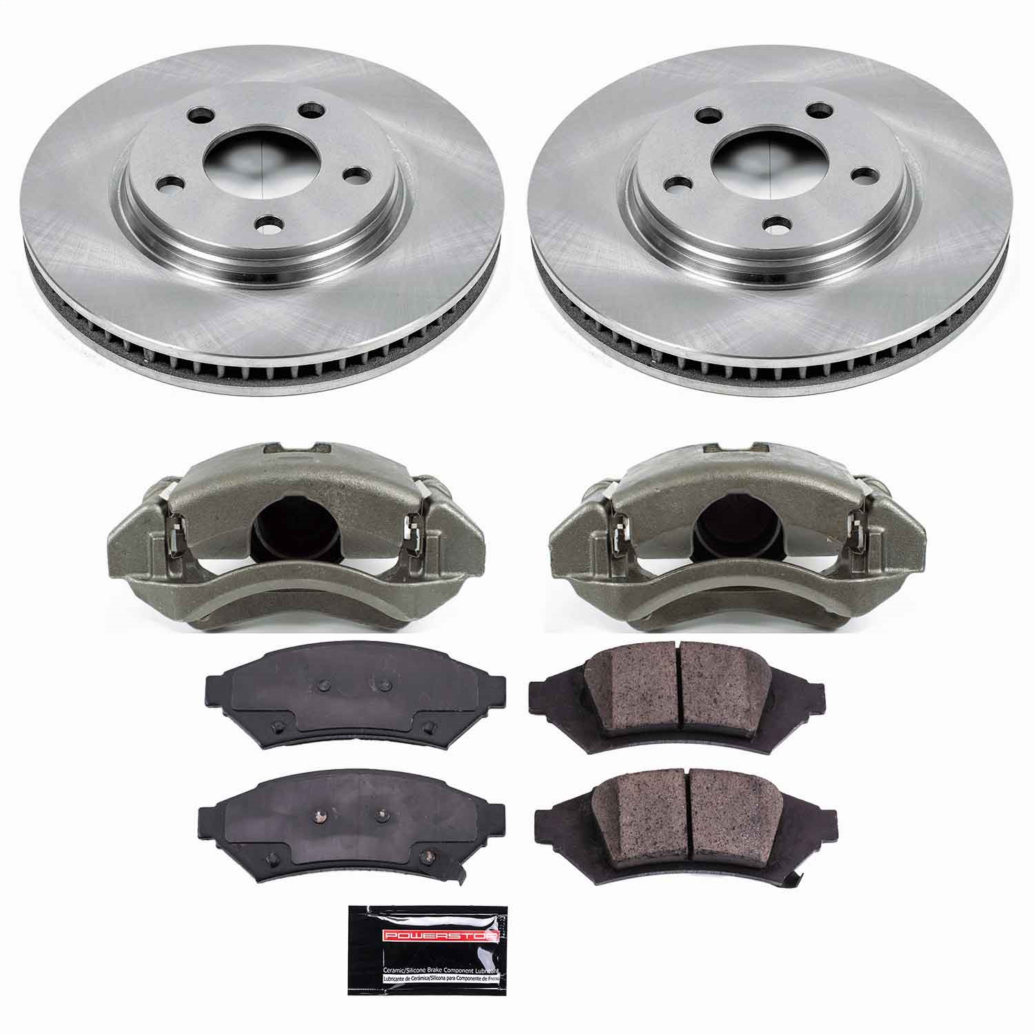 Power Stop - KCOE1586 - Front - Disc Brake Pad/Caliper and Rotor Kit