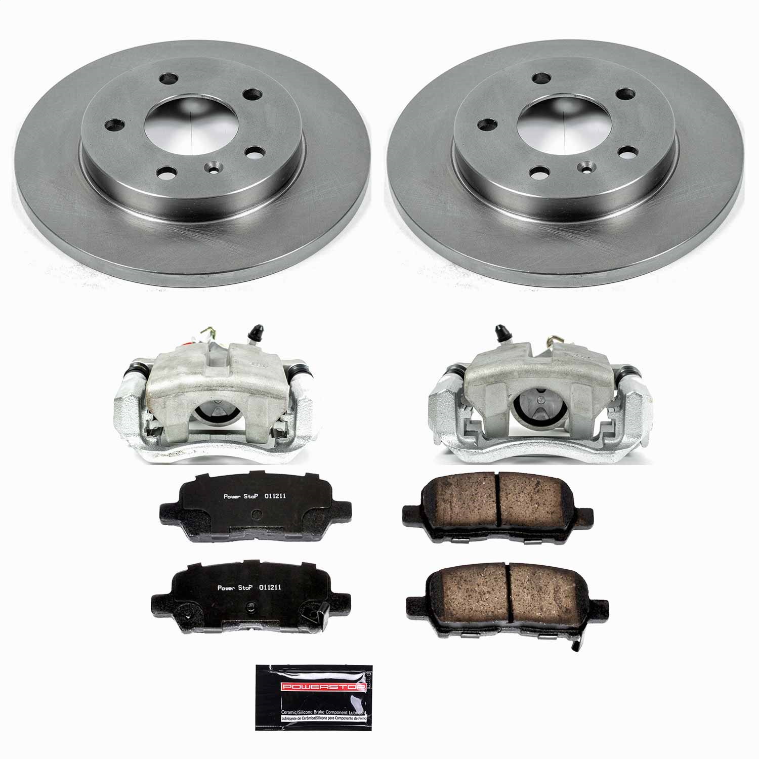 Power Stop - KCOE1602A - Rear - Disc Brake Pad/Caliper and Rotor Kit