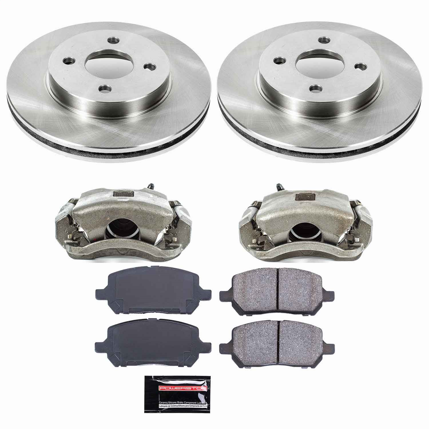 Power Stop - KCOE1604 - Front - Disc Brake Pad/Caliper and Rotor Kit