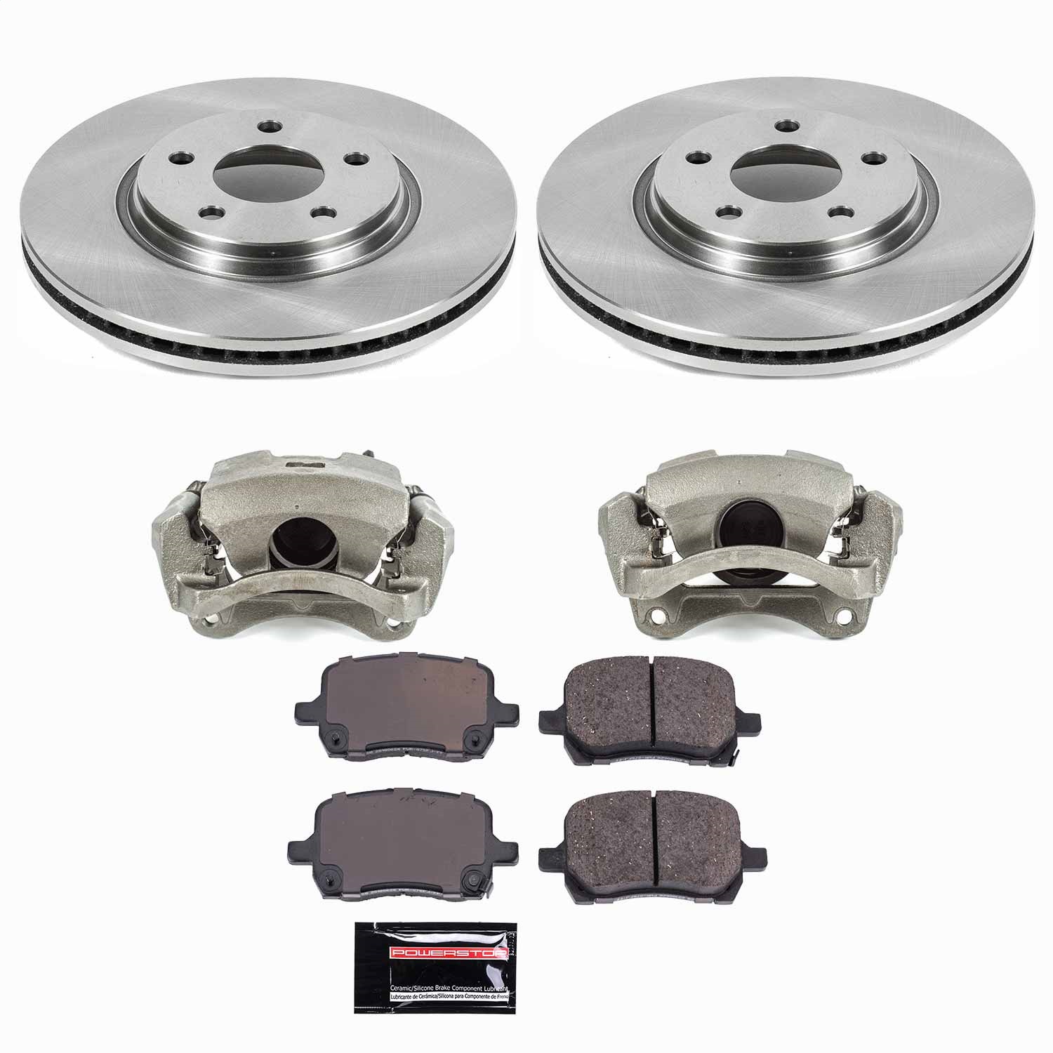 Power Stop - KCOE1610 - Front - Disc Brake Pad/Caliper and Rotor Kit