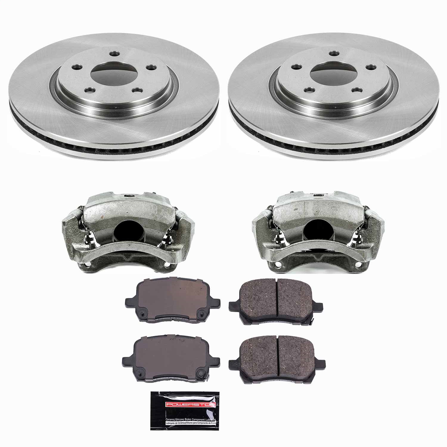 Power Stop - KCOE1610A - Front - Disc Brake Pad/Caliper and Rotor Kit