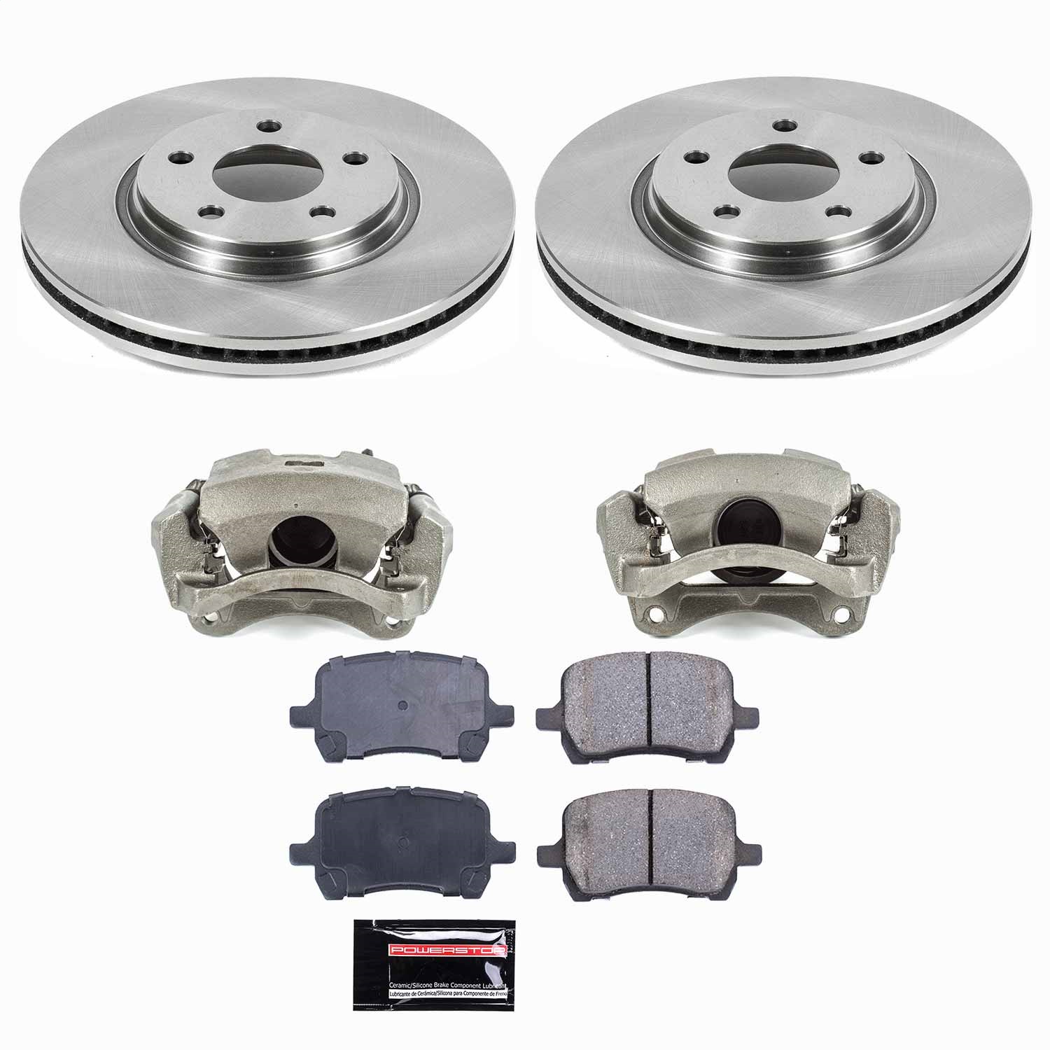 Power Stop - KCOE1614 - Front - Disc Brake Pad/Caliper and Rotor Kit