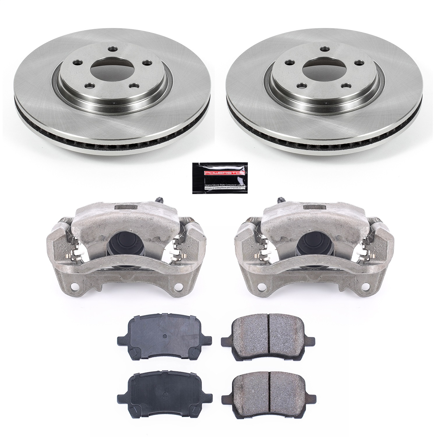 Power Stop - KCOE1614B - Front - Disc Brake Pad/Caliper and Rotor Kit