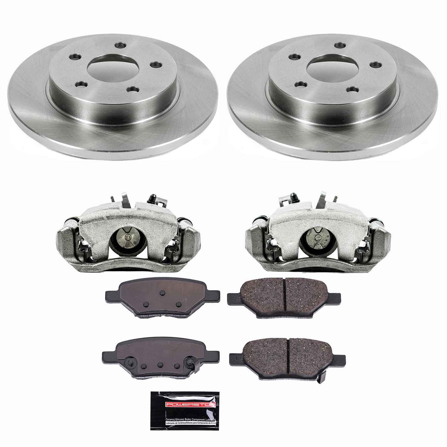Power Stop - KCOE1616 - Rear - Disc Brake Pad/Caliper and Rotor Kit