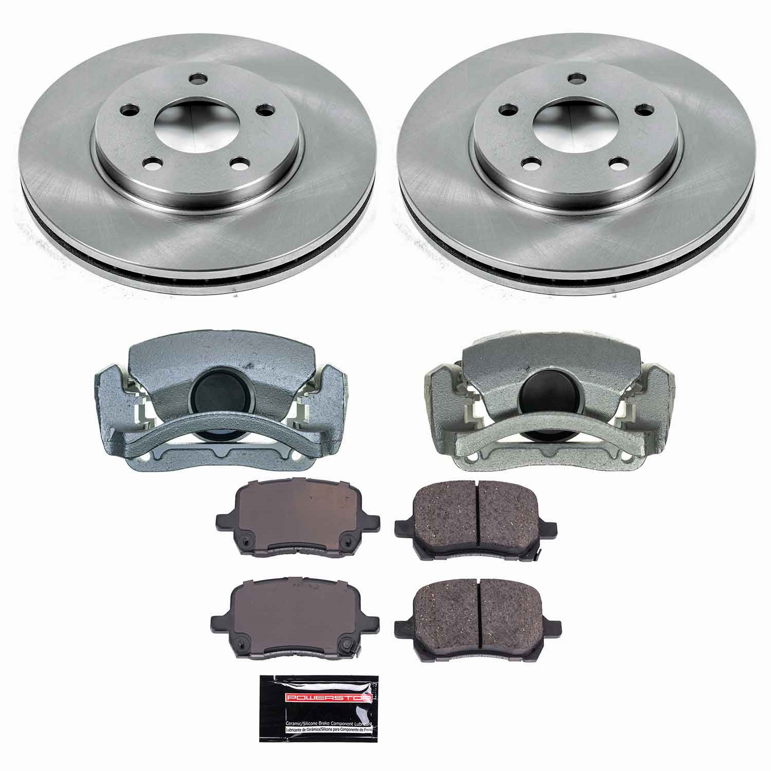 Power Stop - KCOE1617 - Front - Disc Brake Pad/Caliper and Rotor Kit