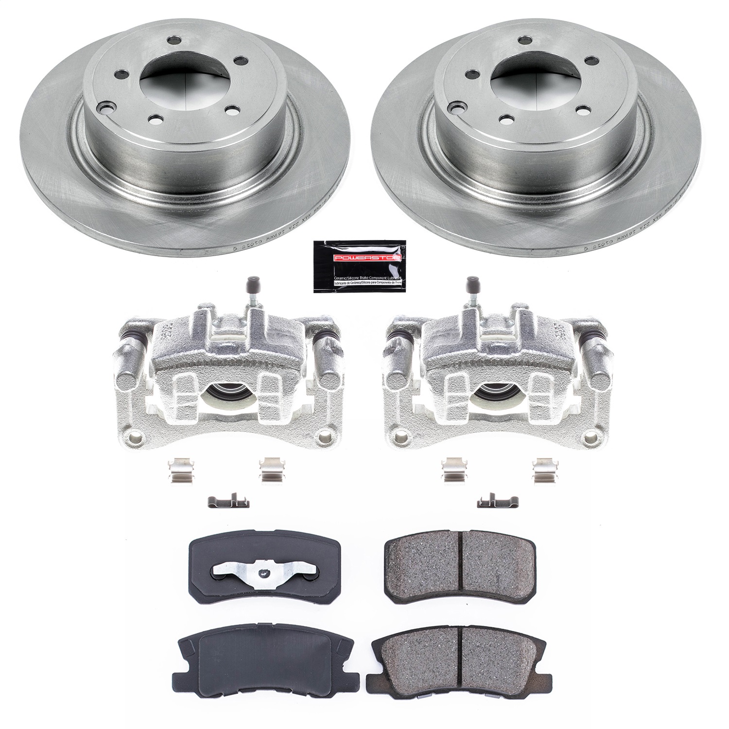 Power Stop - KCOE1630A - Rear - Disc Brake Pad/Caliper and Rotor Kit