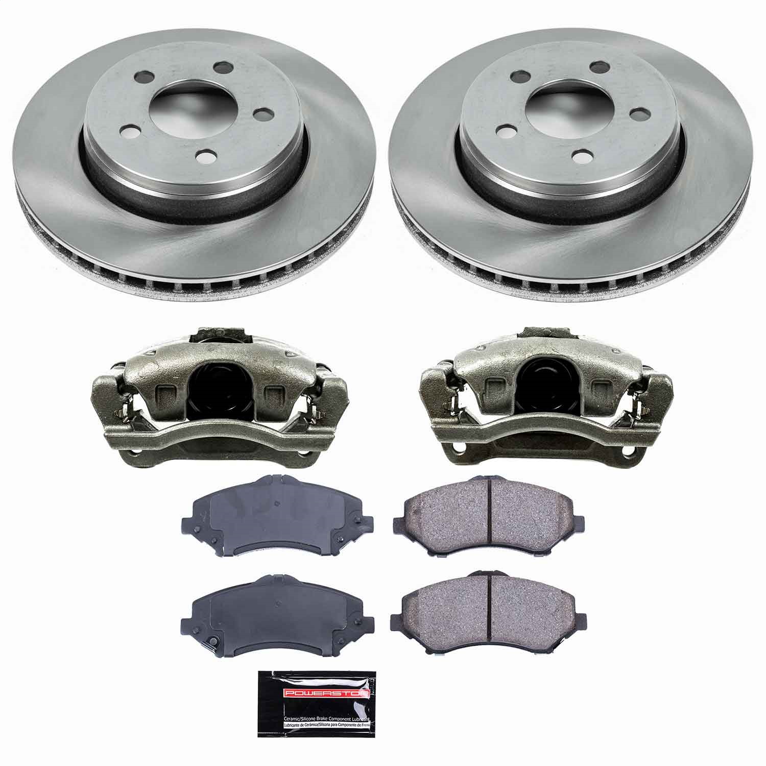Power Stop - KCOE1631 - Front - Disc Brake Pad/Caliper and Rotor Kit