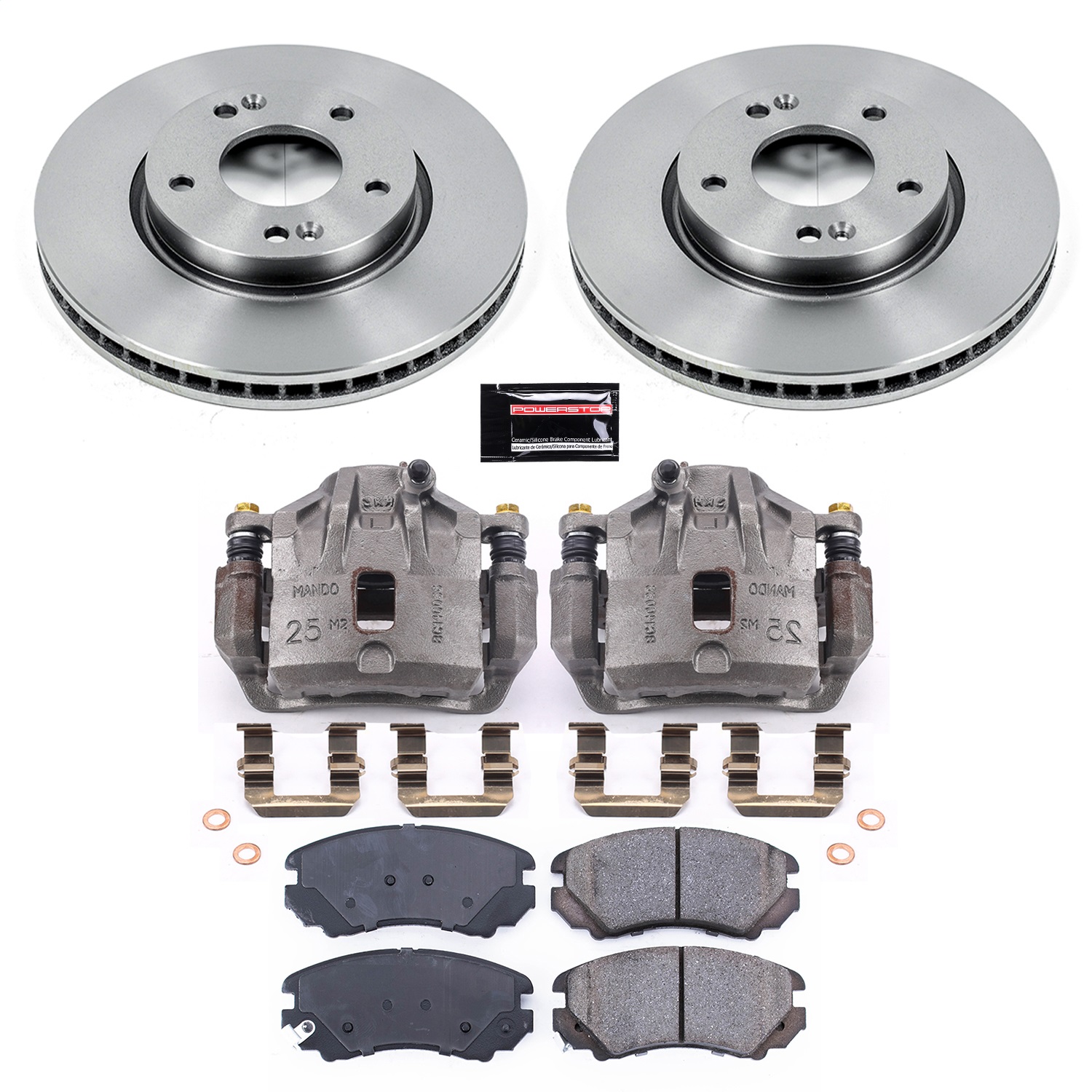 Power Stop - KCOE165A - Front - Disc Brake Pad/Caliper and Rotor Kit