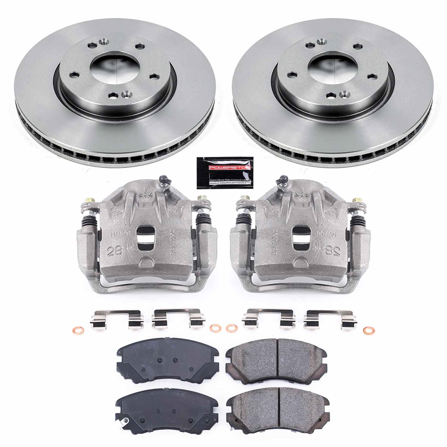 Power Stop - KCOE165B - Front - Disc Brake Pad/Caliper and Rotor Kit