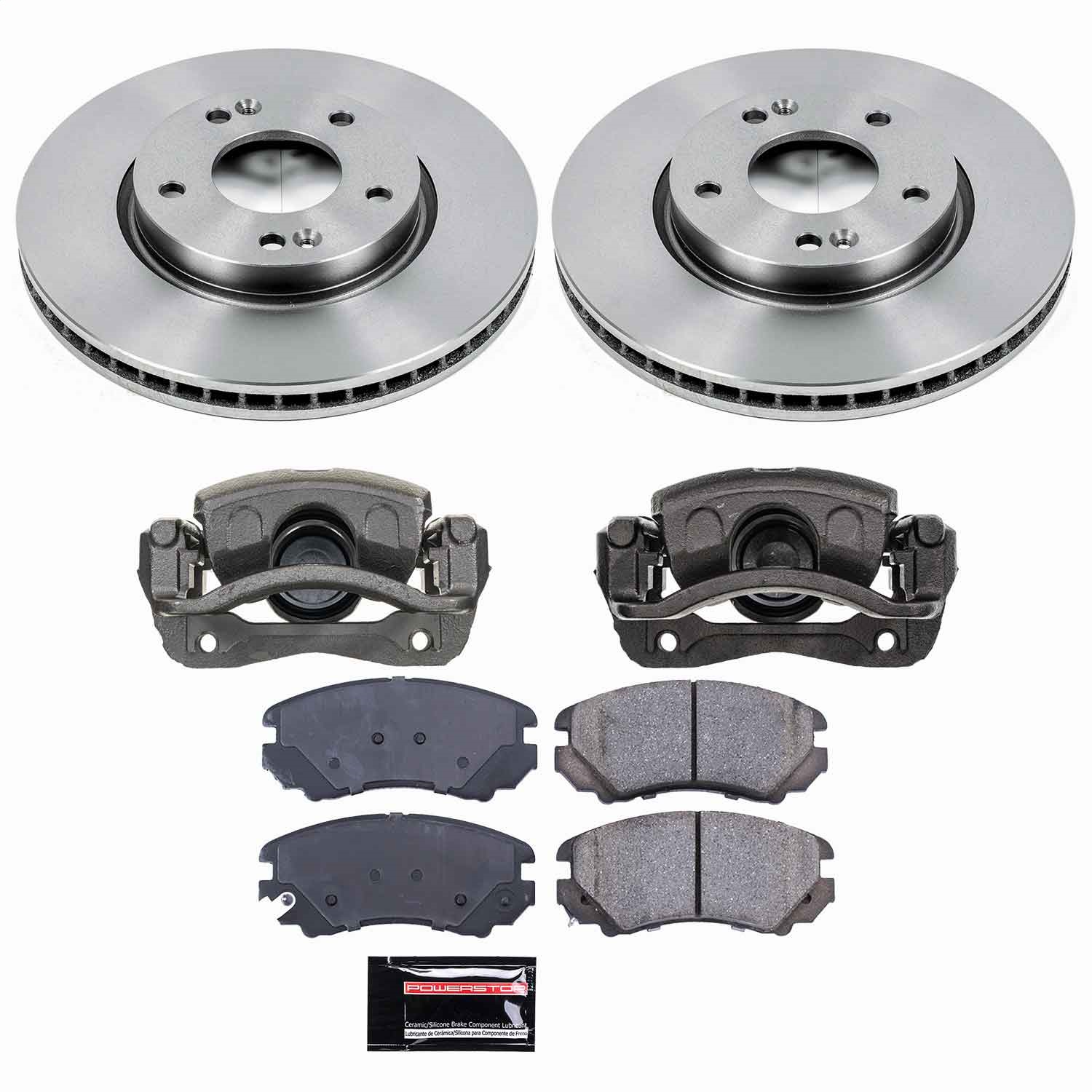 Power Stop - KCOE165C - Front - Disc Brake Pad/Caliper and Rotor Kit