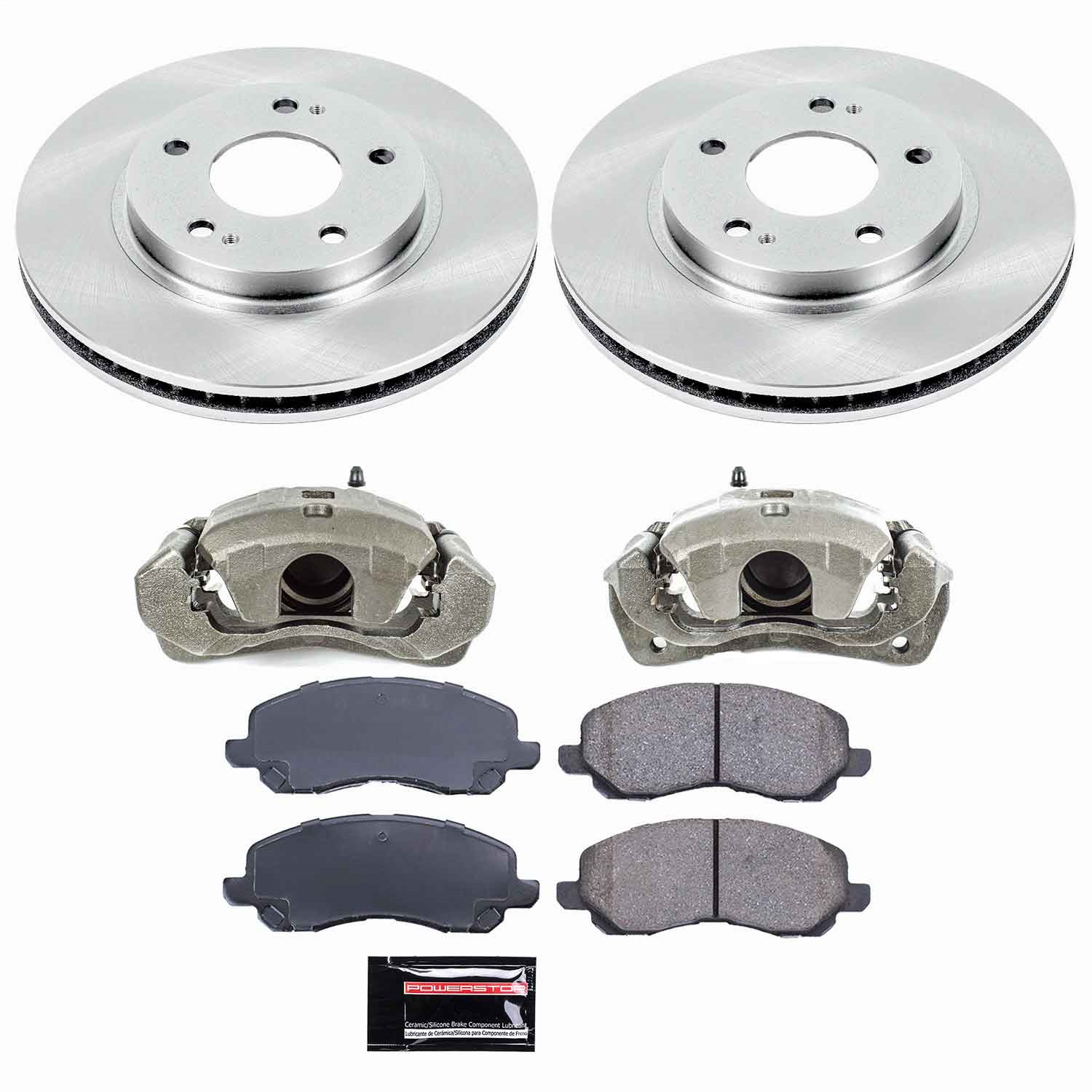 Power Stop - KCOE1678 - Front - Disc Brake Pad/Caliper and Rotor Kit