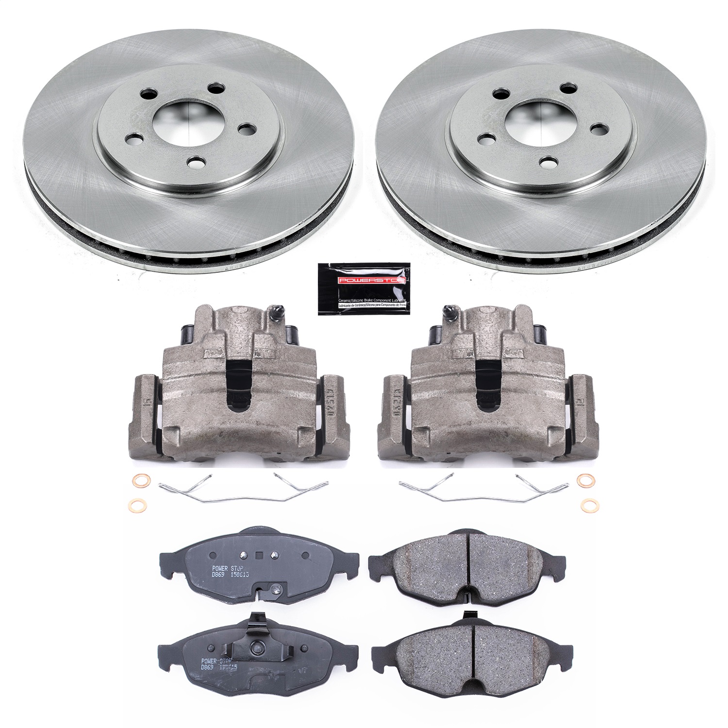 Power Stop - KCOE1684 - Front - Disc Brake Pad/Caliper and Rotor Kit