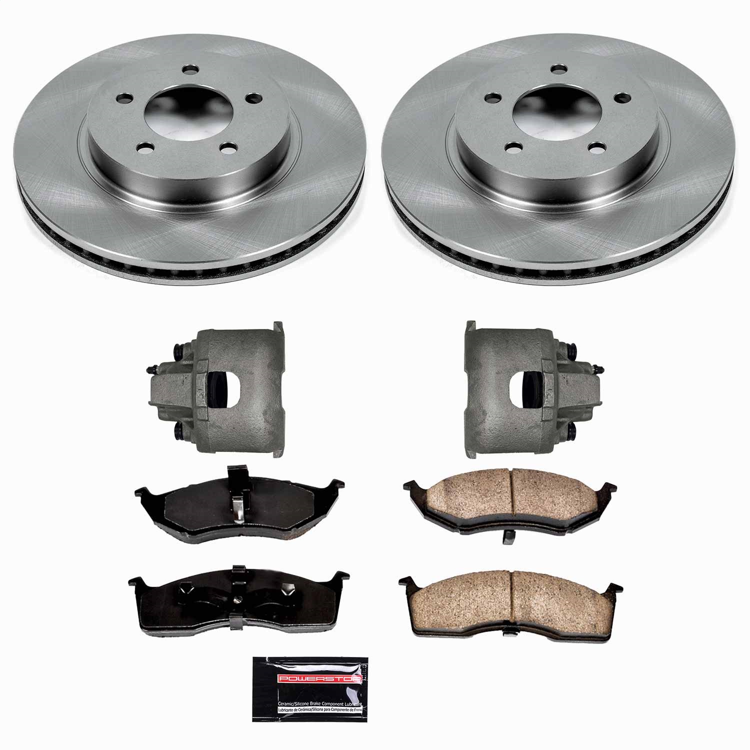 Power Stop - KCOE1694 - Front - Disc Brake Pad/Caliper and Rotor Kit