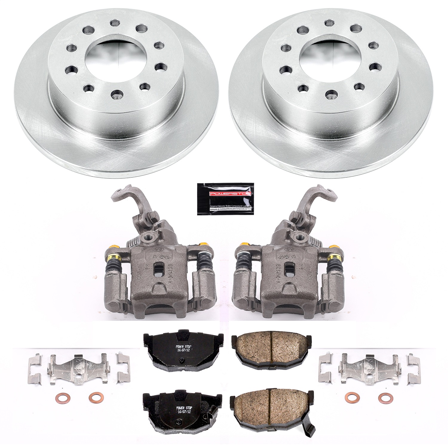Power Stop - KCOE170 - Rear - Disc Brake Pad/Caliper and Rotor Kit
