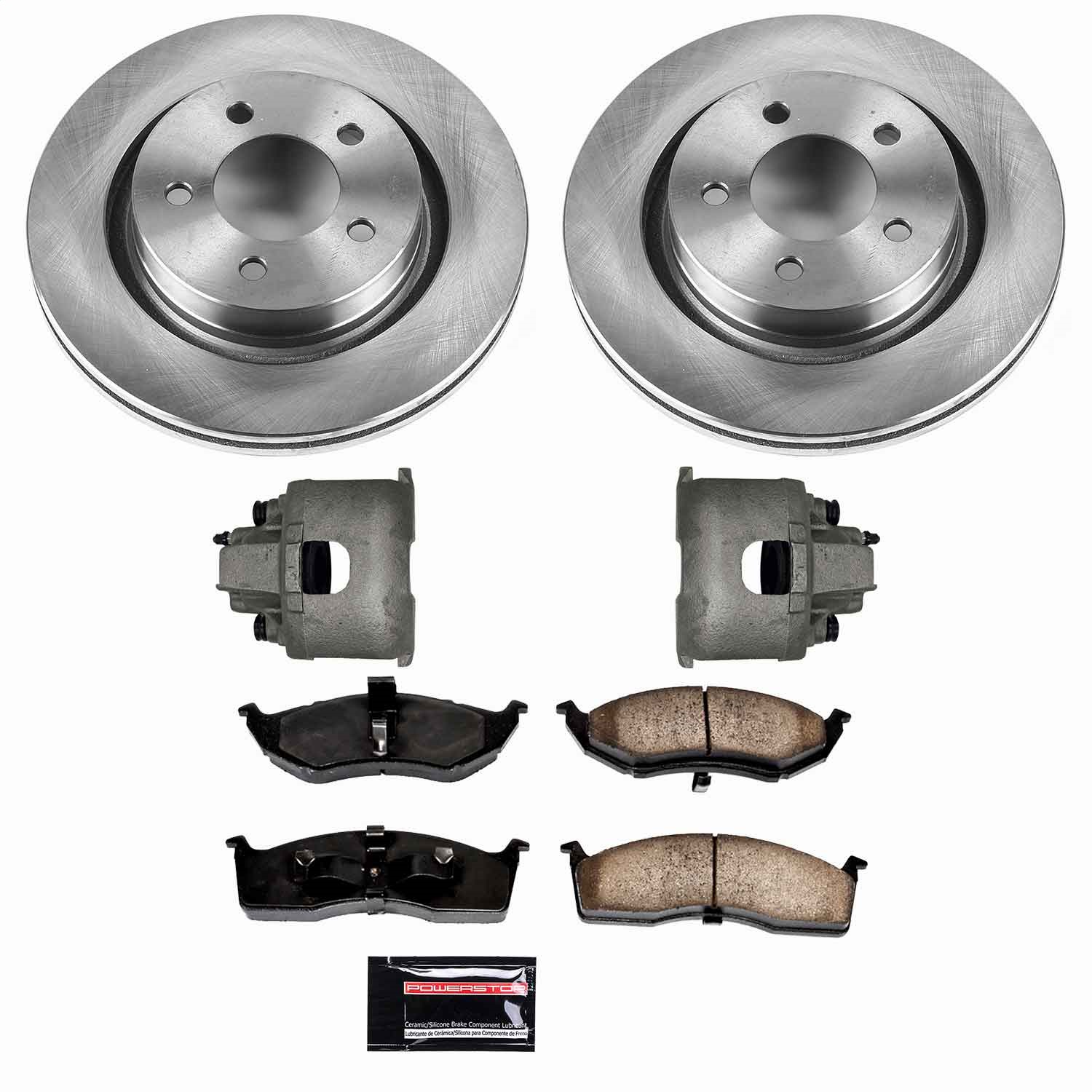Power Stop - KCOE1700 - Front - Disc Brake Pad/Caliper and Rotor Kit