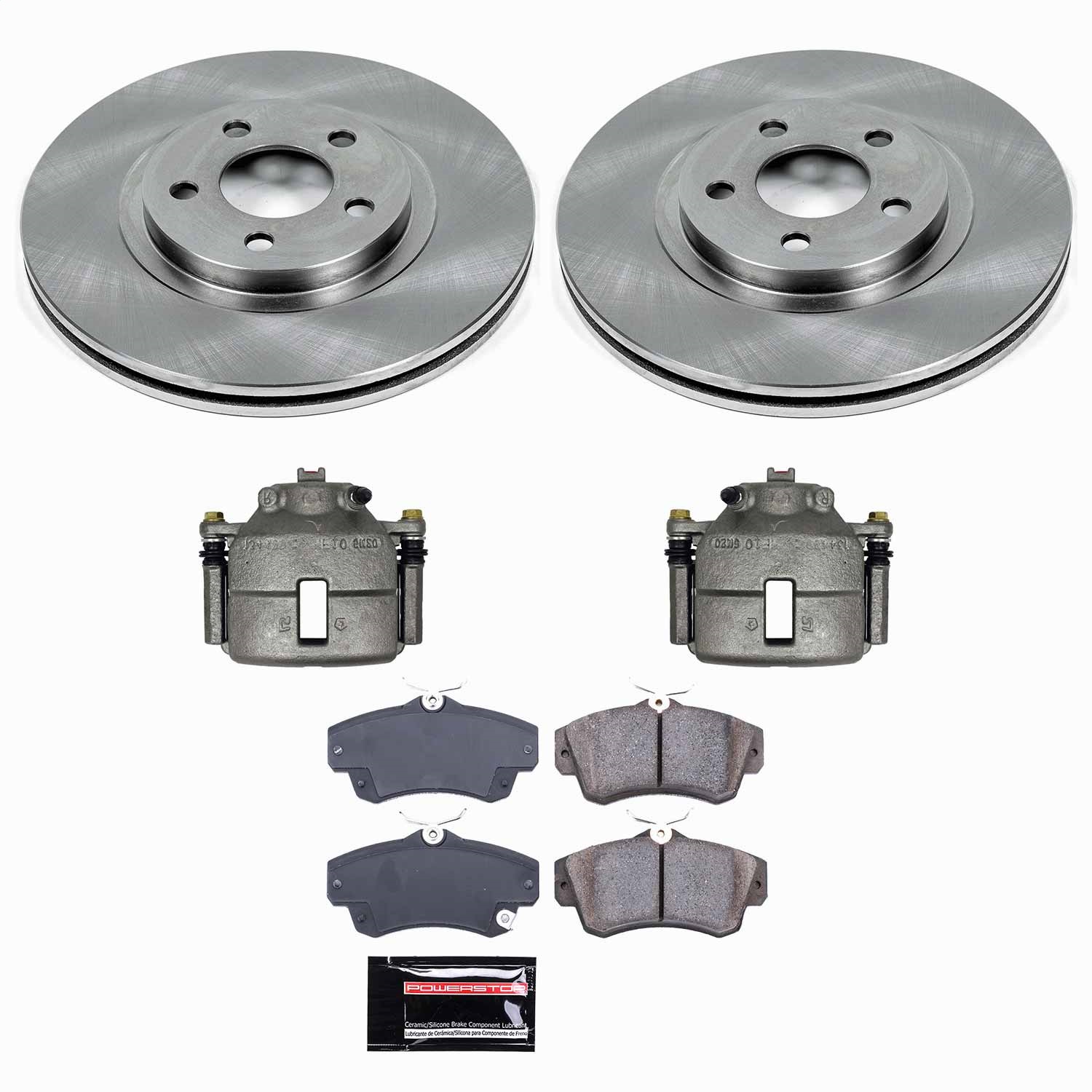 Power Stop - KCOE1704A - Front - Disc Brake Pad/Caliper and Rotor Kit