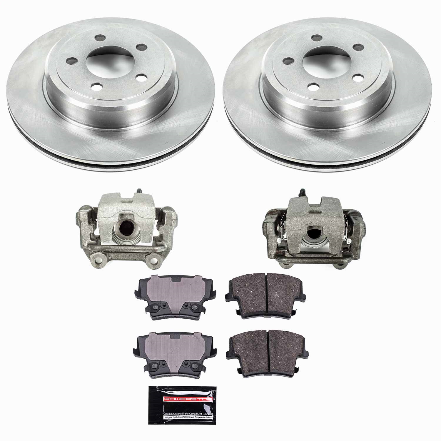 Power Stop - KCOE1720 - Rear - Disc Brake Pad/Caliper and Rotor Kit