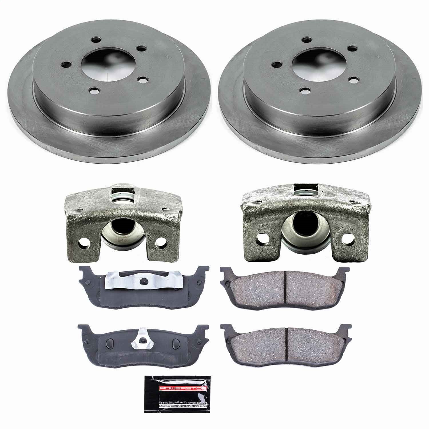 Power Stop - KCOE1913 - Rear - Disc Brake Pad/Caliper and Rotor Kit