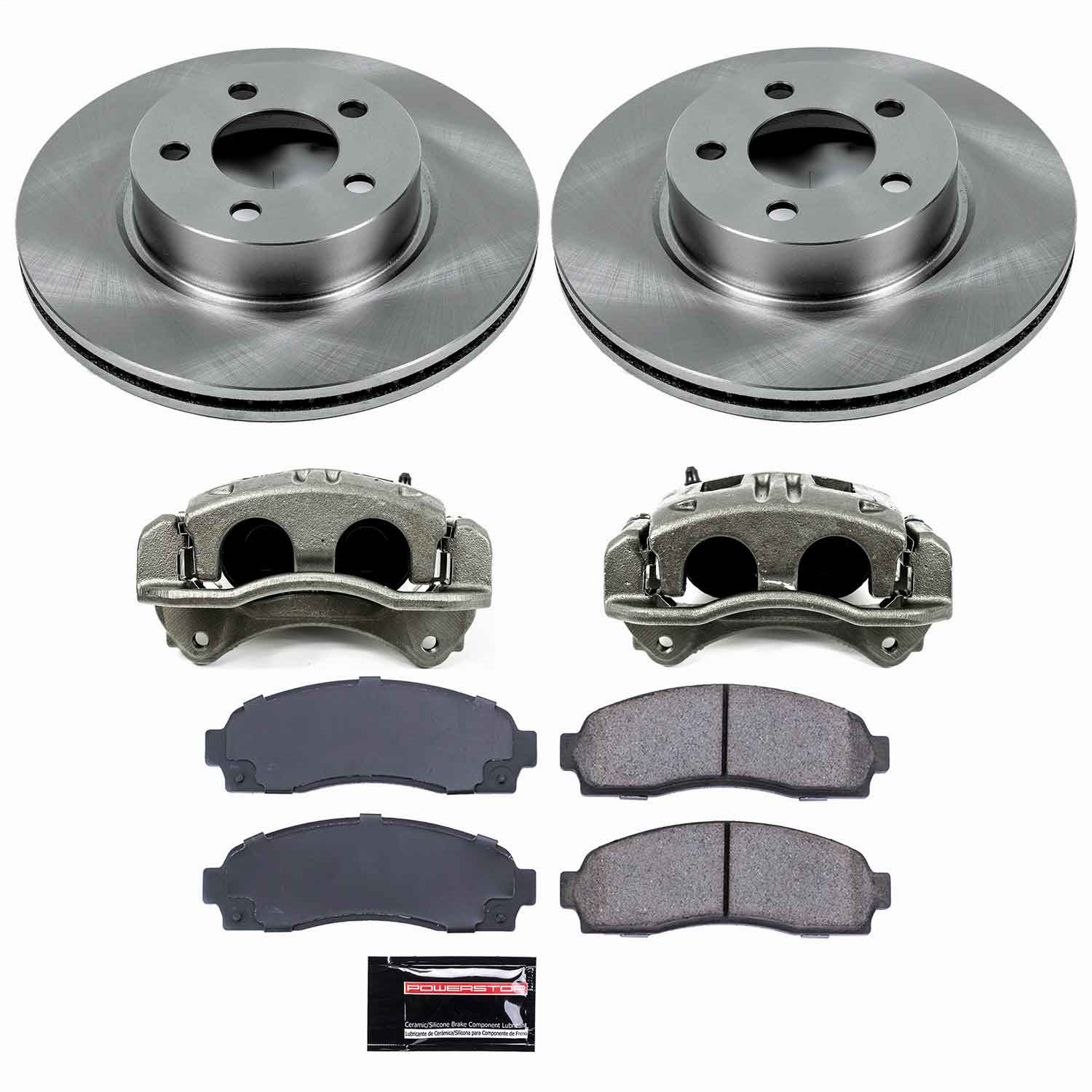 Power Stop - KCOE1923 - Front - Disc Brake Pad/Caliper and Rotor Kit