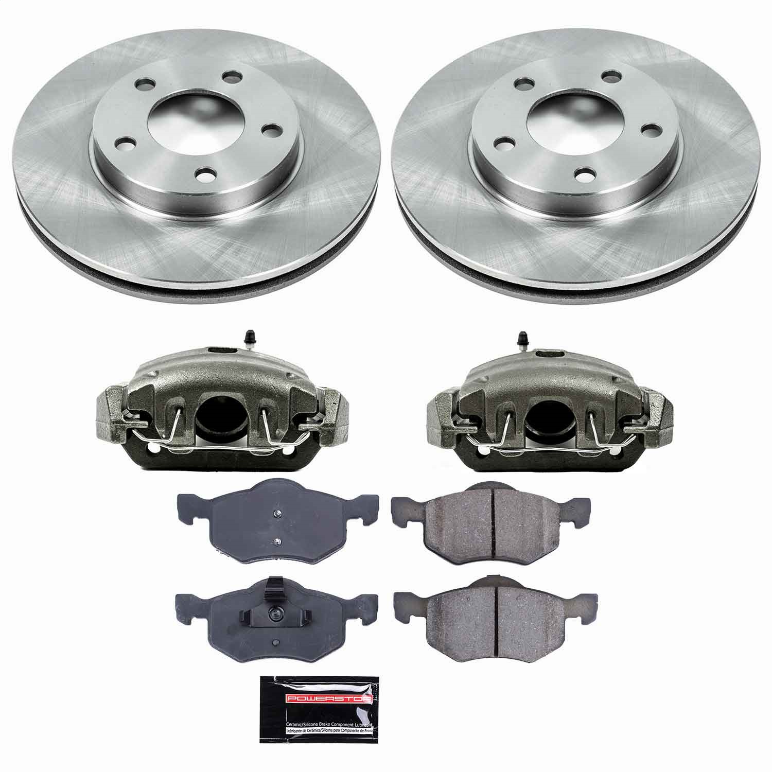 Power Stop - KCOE1930 - Front - Disc Brake Pad/Caliper and Rotor Kit