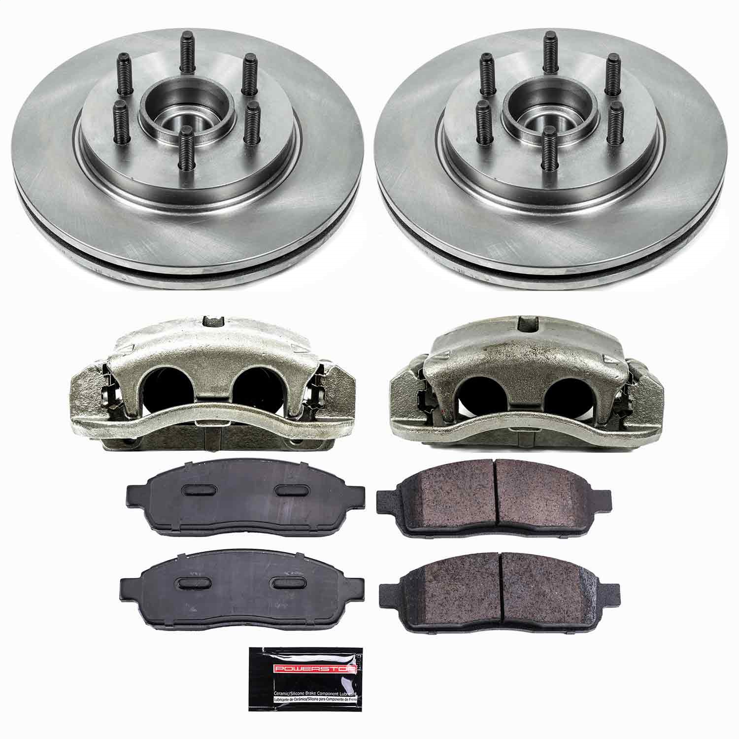 Power Stop - KCOE1939A - Front - Disc Brake Pad/Caliper and Rotor Kit