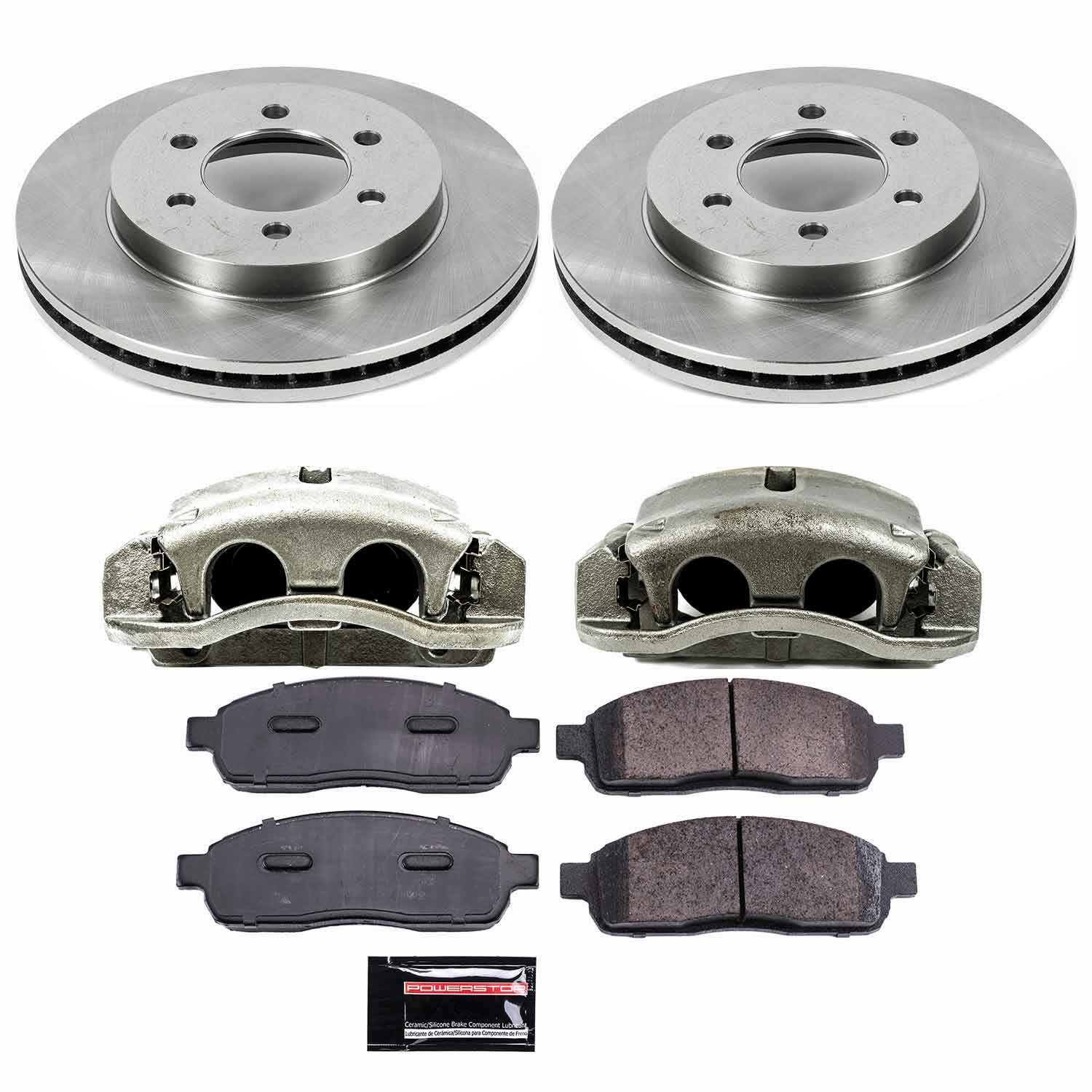 Power Stop - KCOE1943A - Front - Disc Brake Pad/Caliper and Rotor Kit