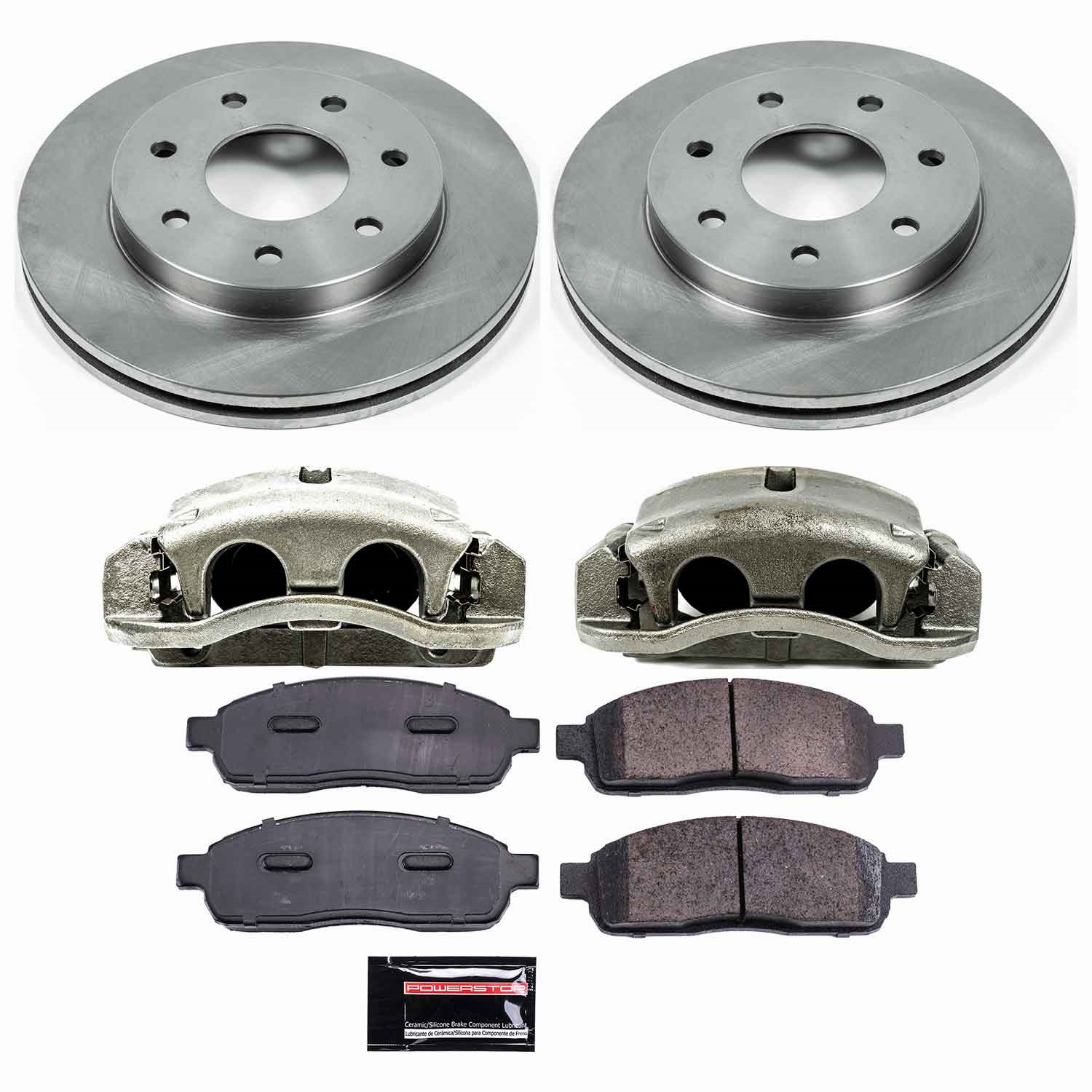Power Stop - KCOE1946A - Front - Disc Brake Pad/Caliper and Rotor Kit