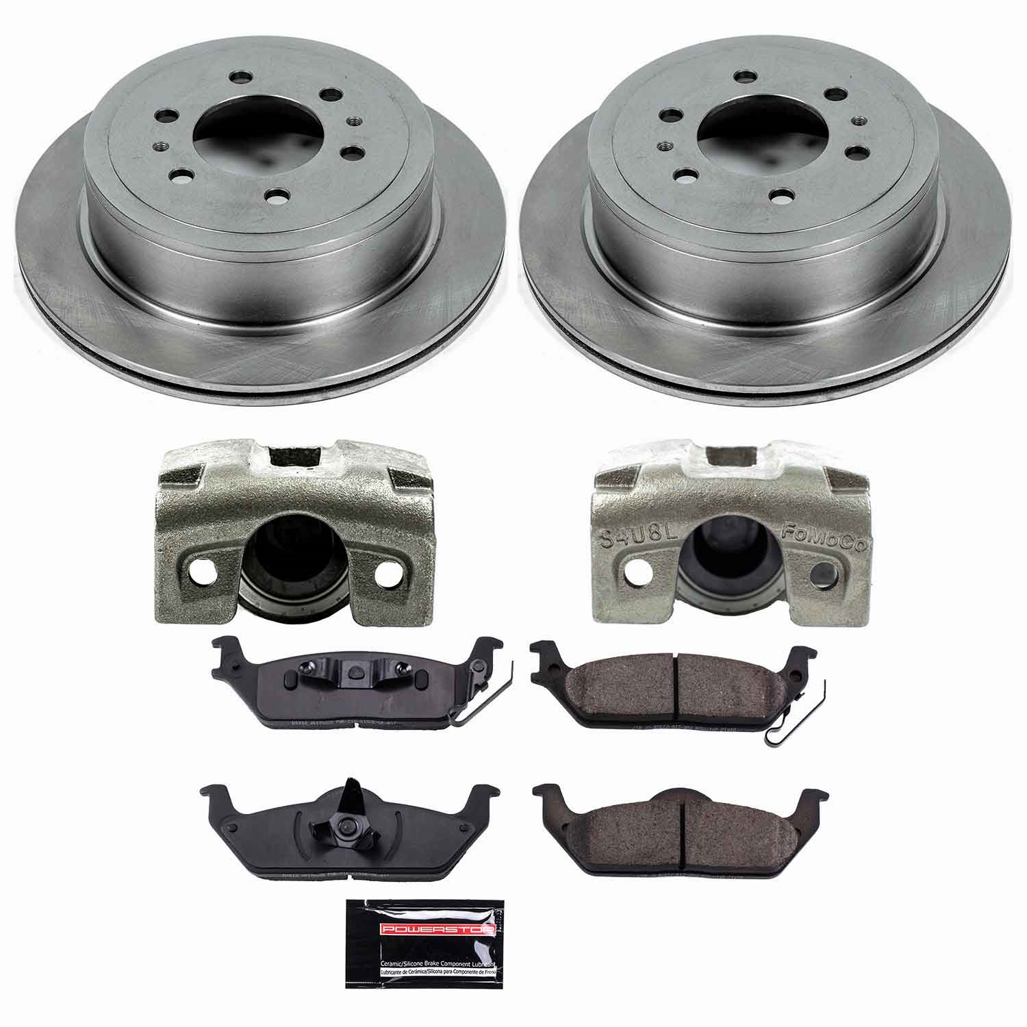 Power Stop - KCOE1950 - Rear - Disc Brake Pad/Caliper and Rotor Kit