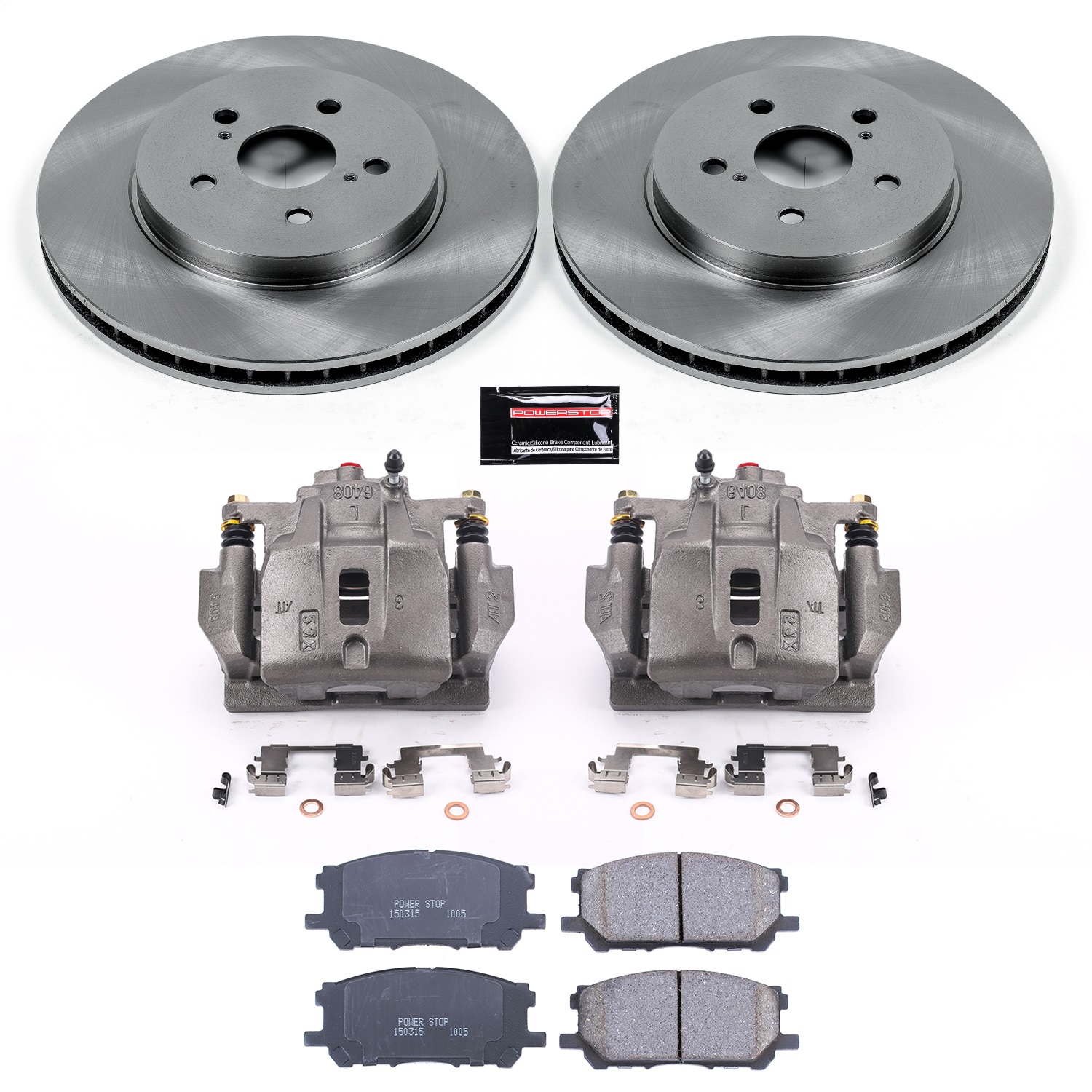 Power Stop - KCOE196 - Front - Disc Brake Pad/Caliper and Rotor Kit