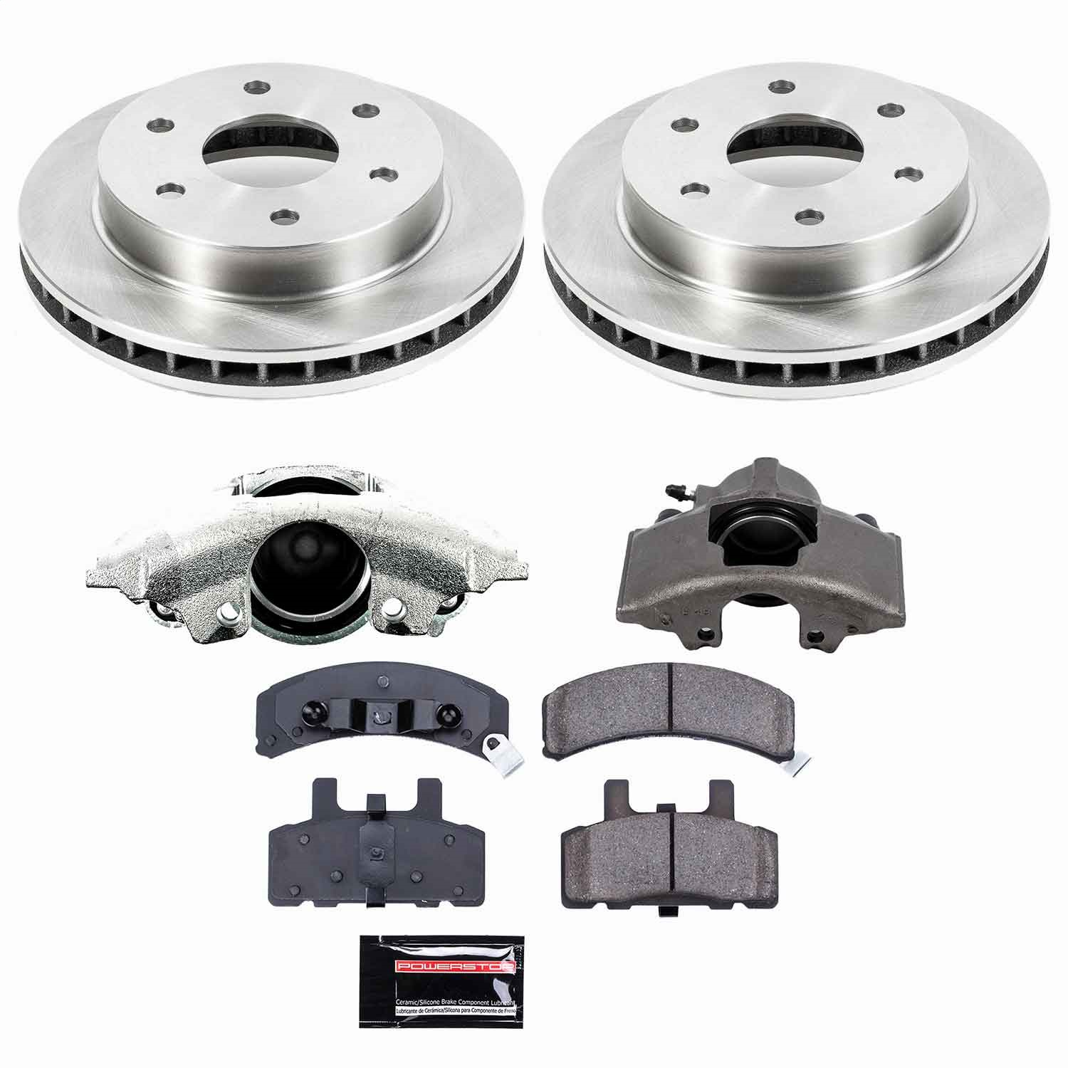 Power Stop - KCOE1970 - Front - Disc Brake Pad/Caliper and Rotor Kit