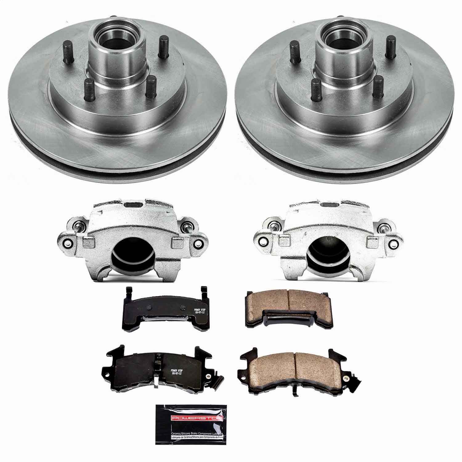 Power Stop - KCOE1985 - Front - Disc Brake Pad/Caliper and Rotor Kit