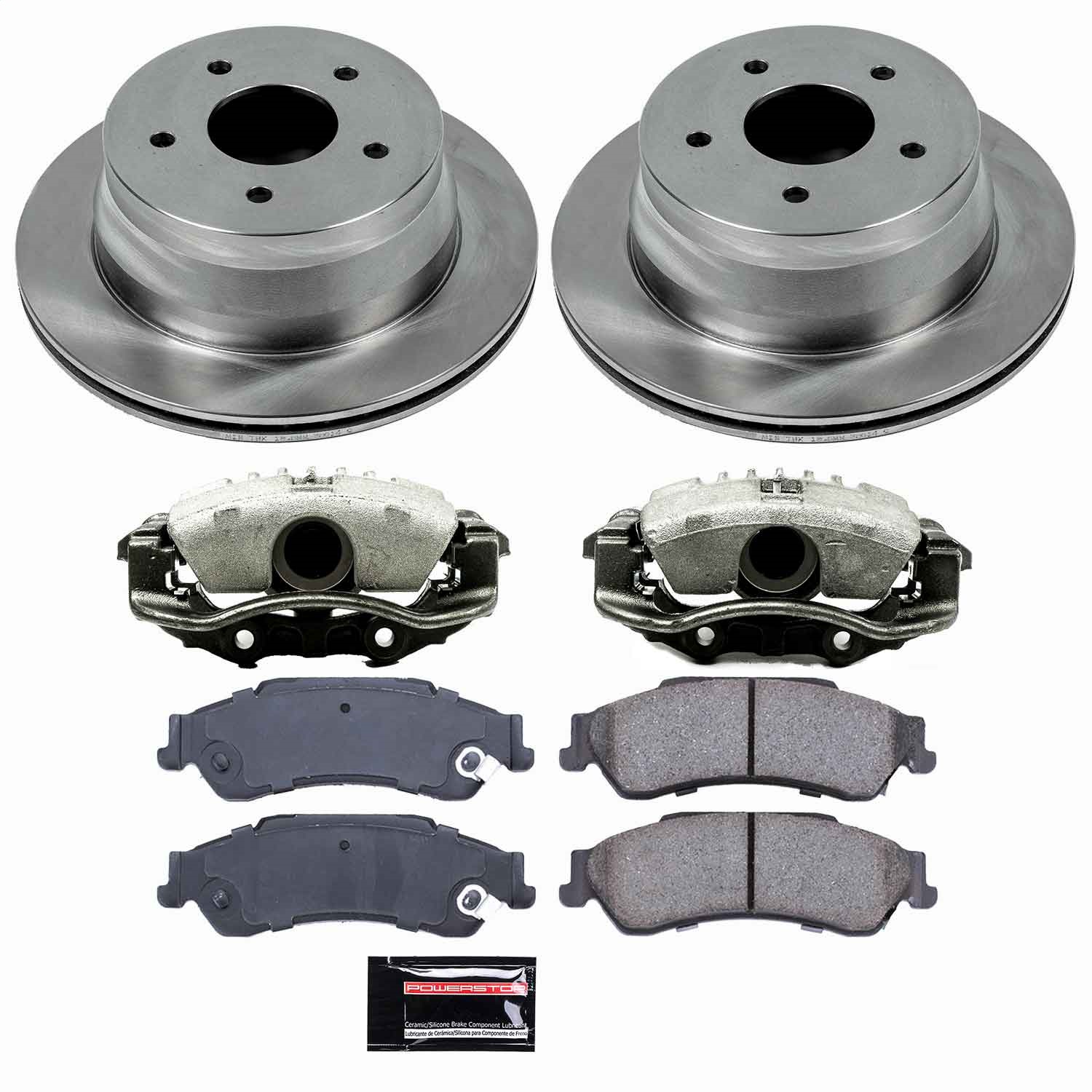 Power Stop - KCOE2003 - Rear - Disc Brake Pad/Caliper and Rotor Kit