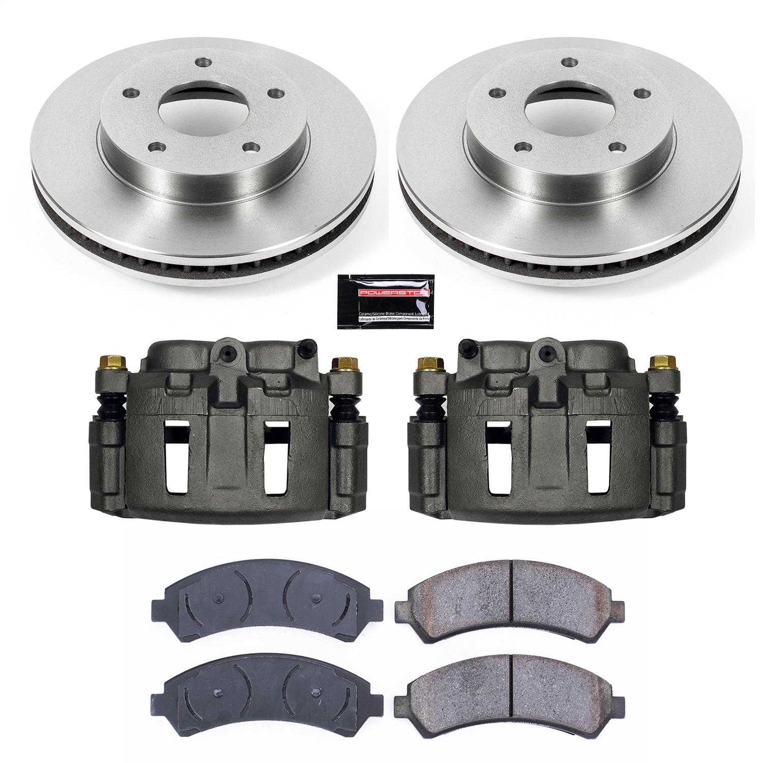 Power Stop - KCOE2004 - Front - Disc Brake Pad/Caliper and Rotor Kit