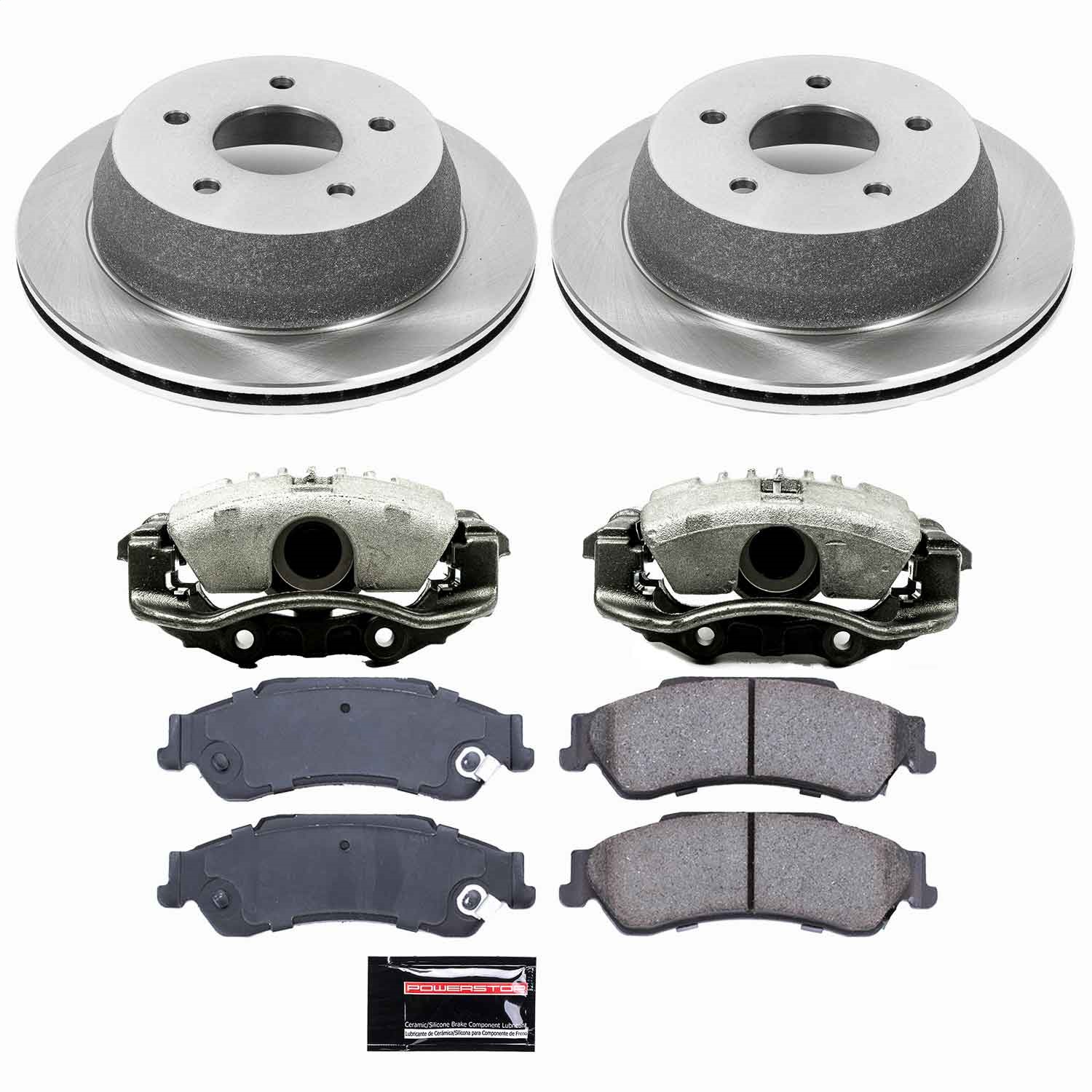 Power Stop - KCOE2008 - Rear - Disc Brake Pad/Caliper and Rotor Kit