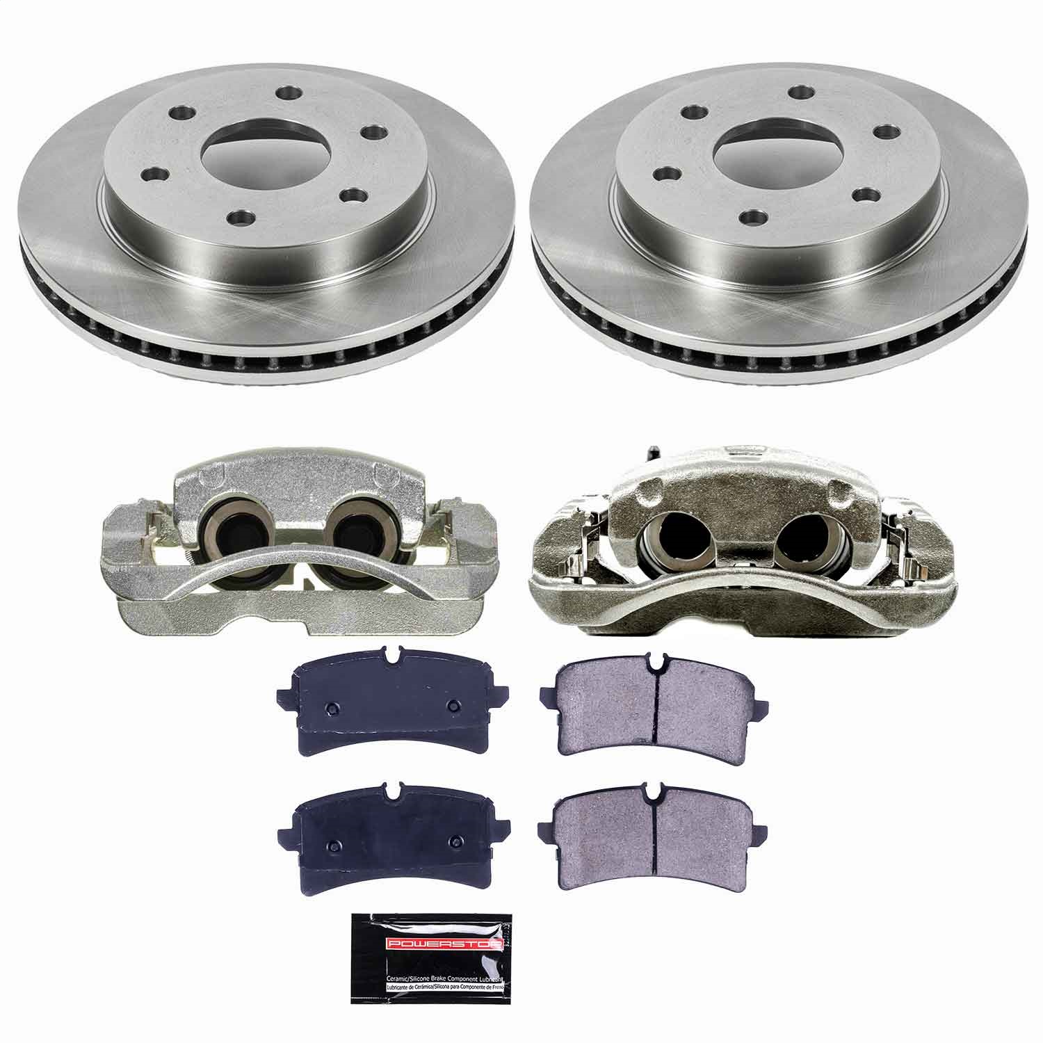 Power Stop - KCOE2009 - Front - Disc Brake Pad/Caliper and Rotor Kit
