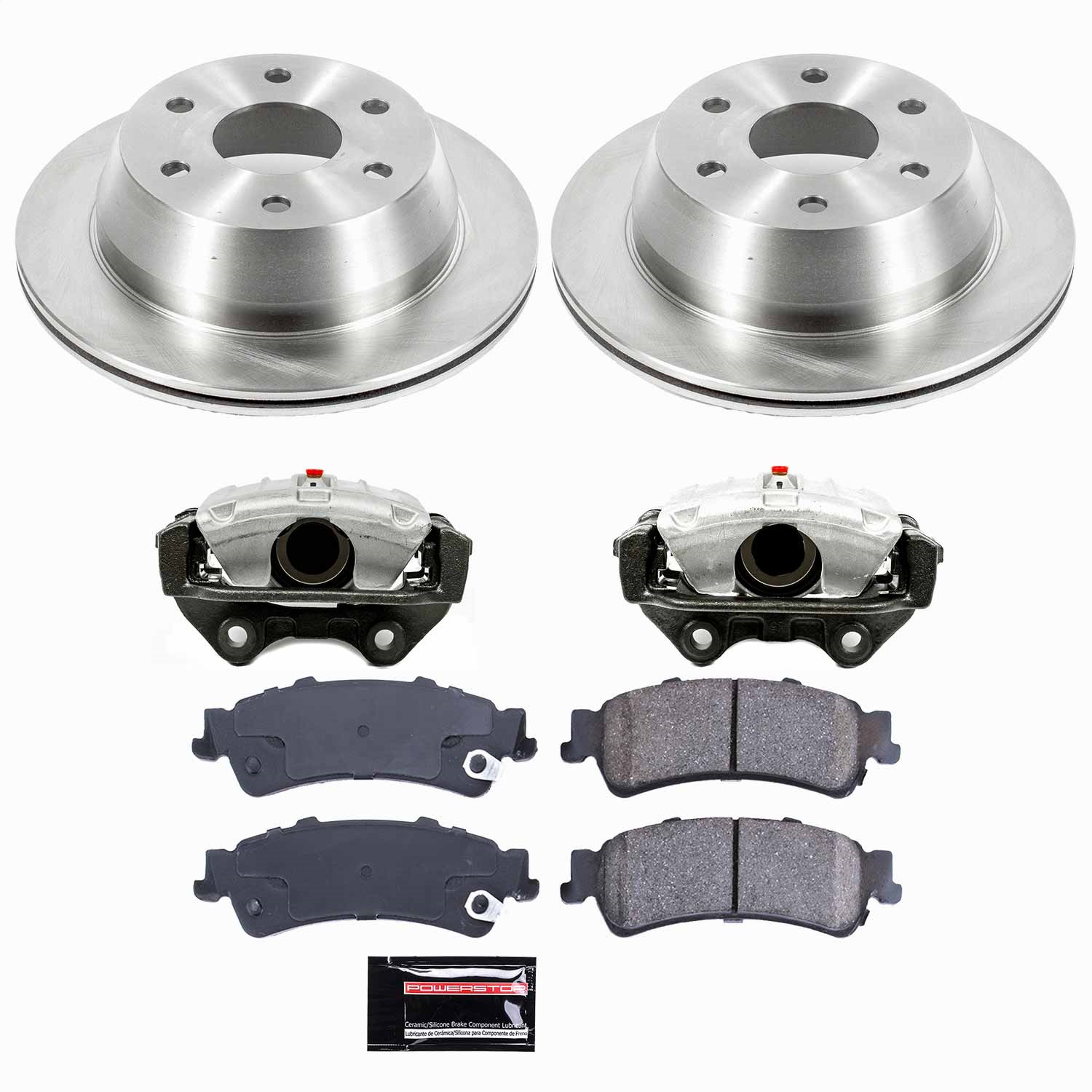 Power Stop - KCOE2018 - Rear - Disc Brake Pad/Caliper and Rotor Kit