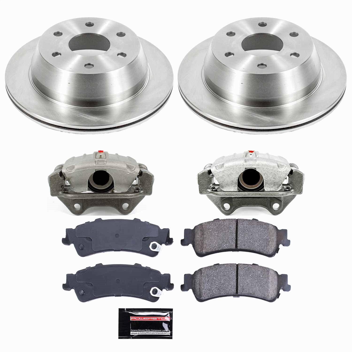 Power Stop - KCOE2018A - Rear - Disc Brake Pad/Caliper and Rotor Kit