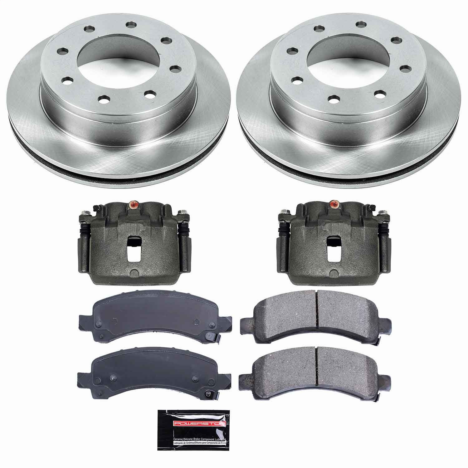 Power Stop - KCOE2039 - Rear - Disc Brake Pad/Caliper and Rotor Kit