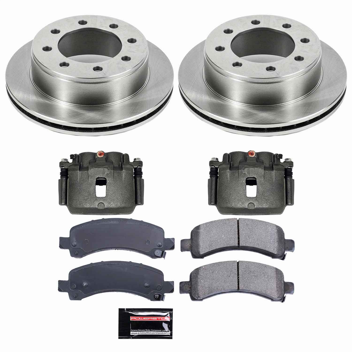 Power Stop - KCOE2043 - Rear - Disc Brake Pad/Caliper and Rotor Kit