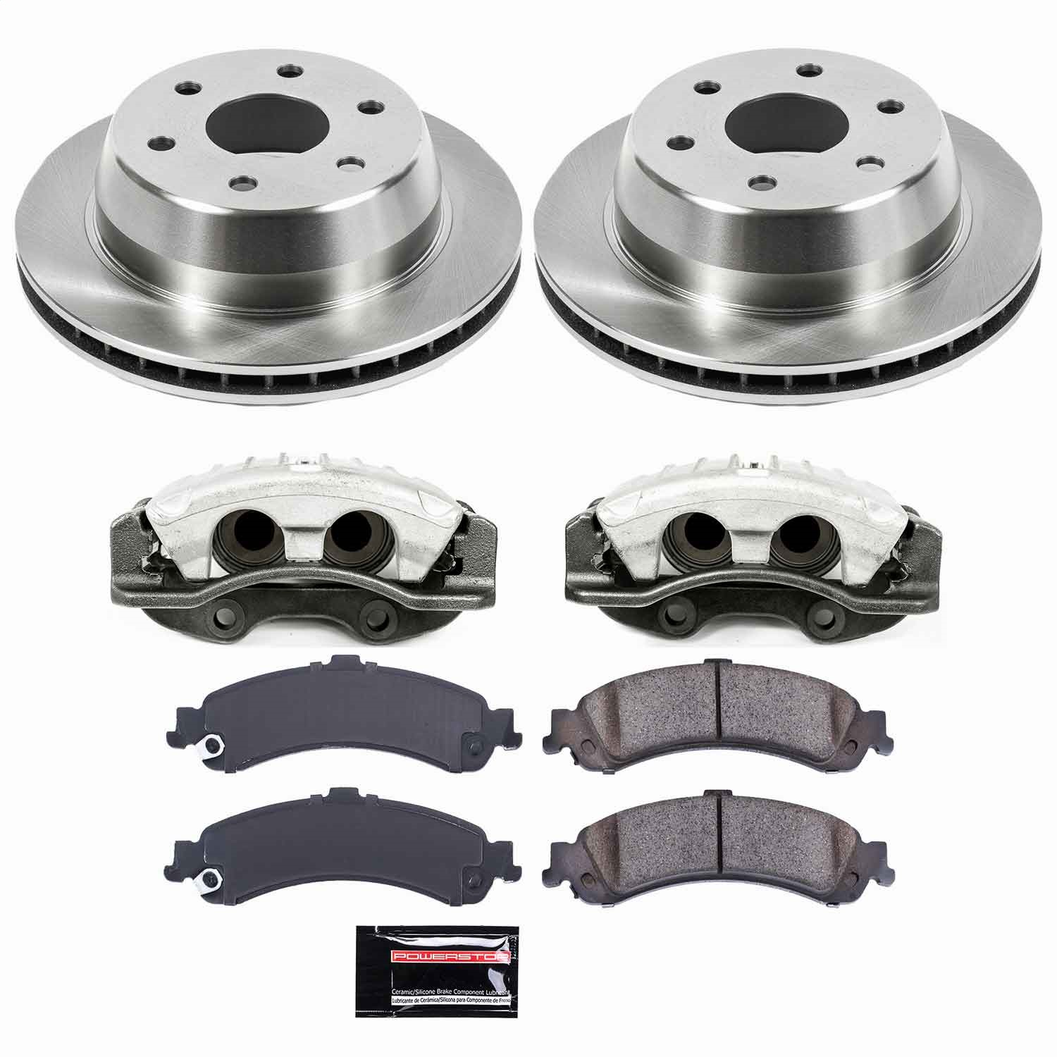 Power Stop - KCOE2046 - Rear - Disc Brake Pad/Caliper and Rotor Kit